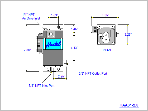 Haskel Model HAA31-2.5 Air Amplifier