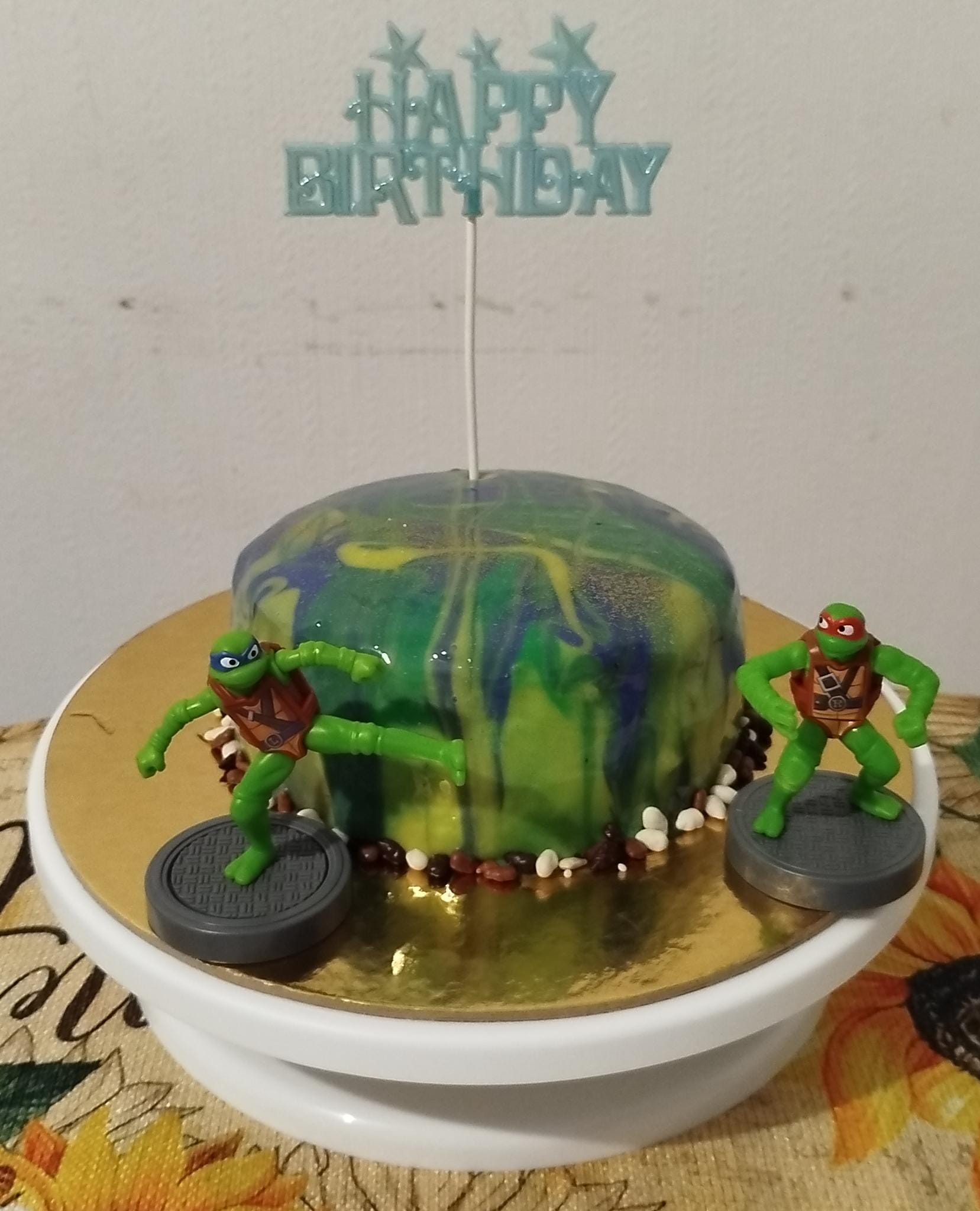 Bolo de aniversário das Tartarugas Ninja
