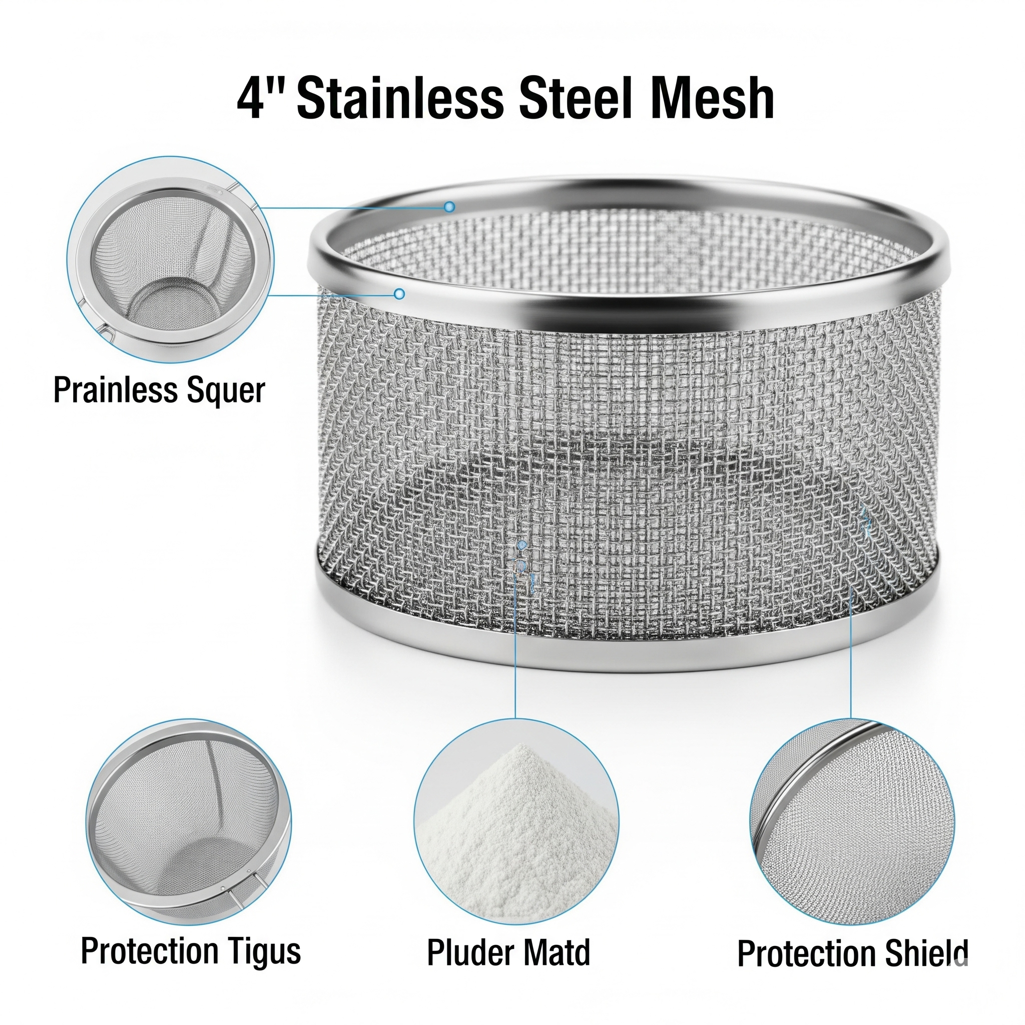 6" Stainless Steel Mesh