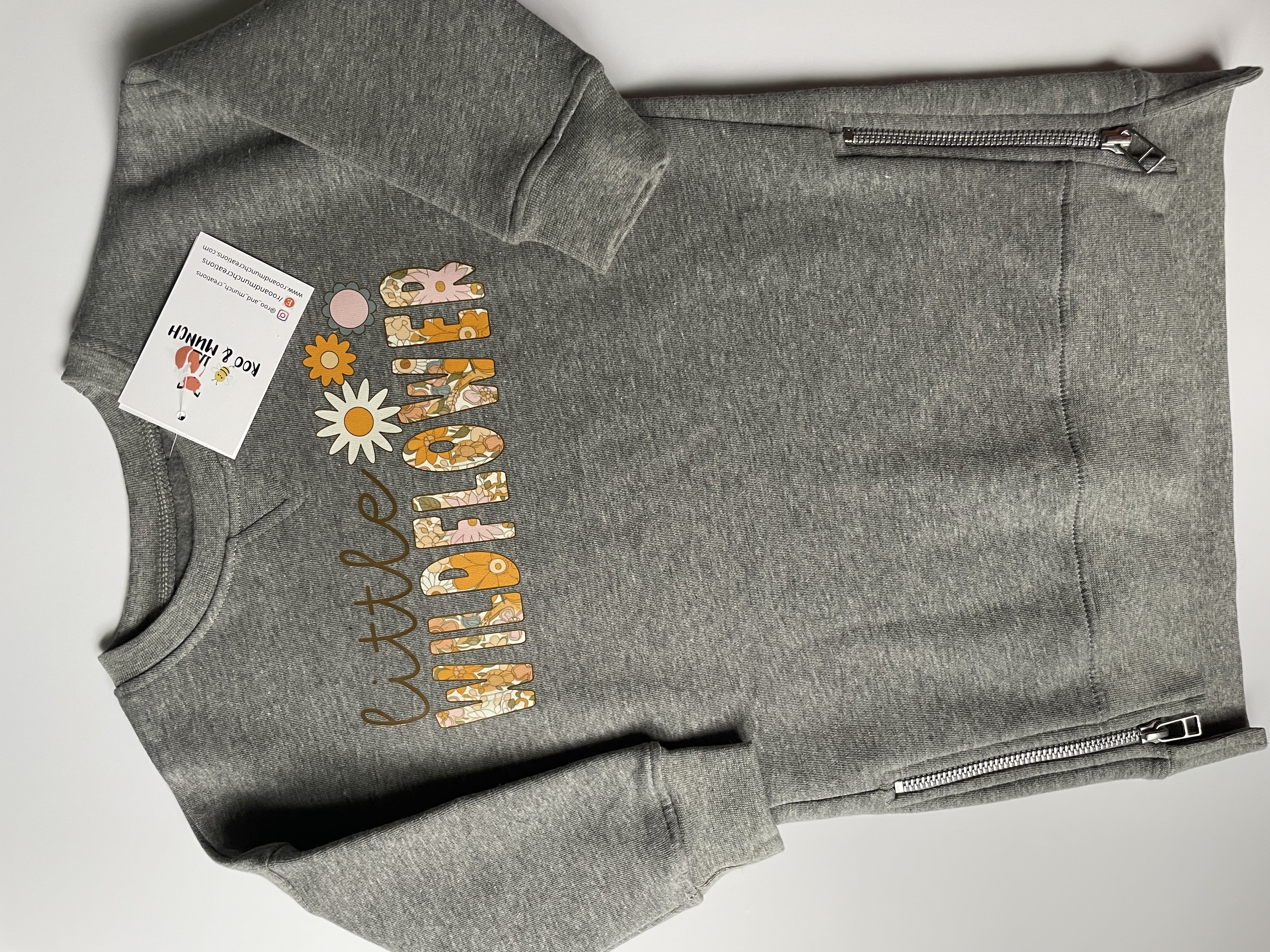 Little Wildflower Grey Jumper Dress