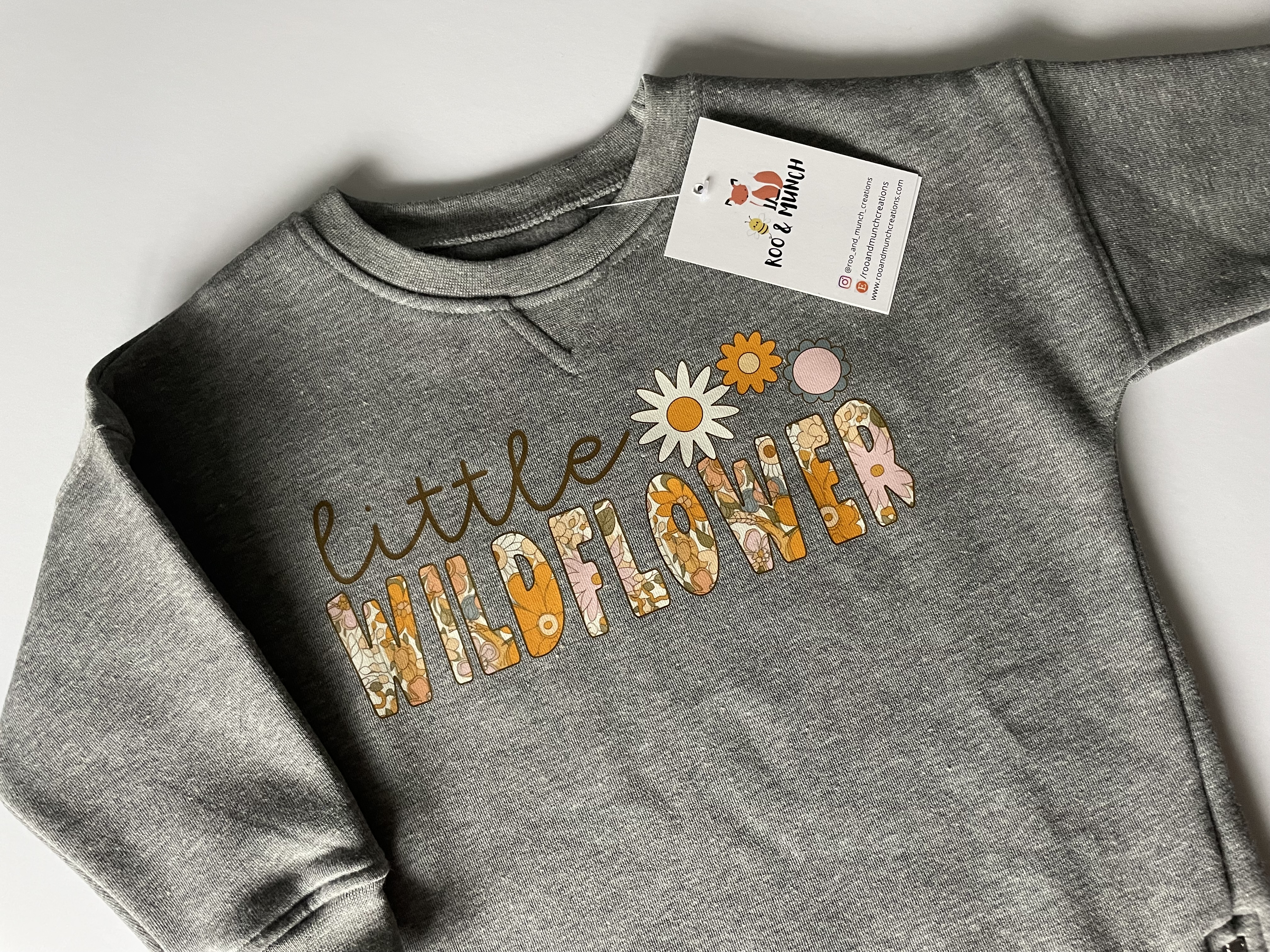 Little Wildflower Grey Jumper Dress