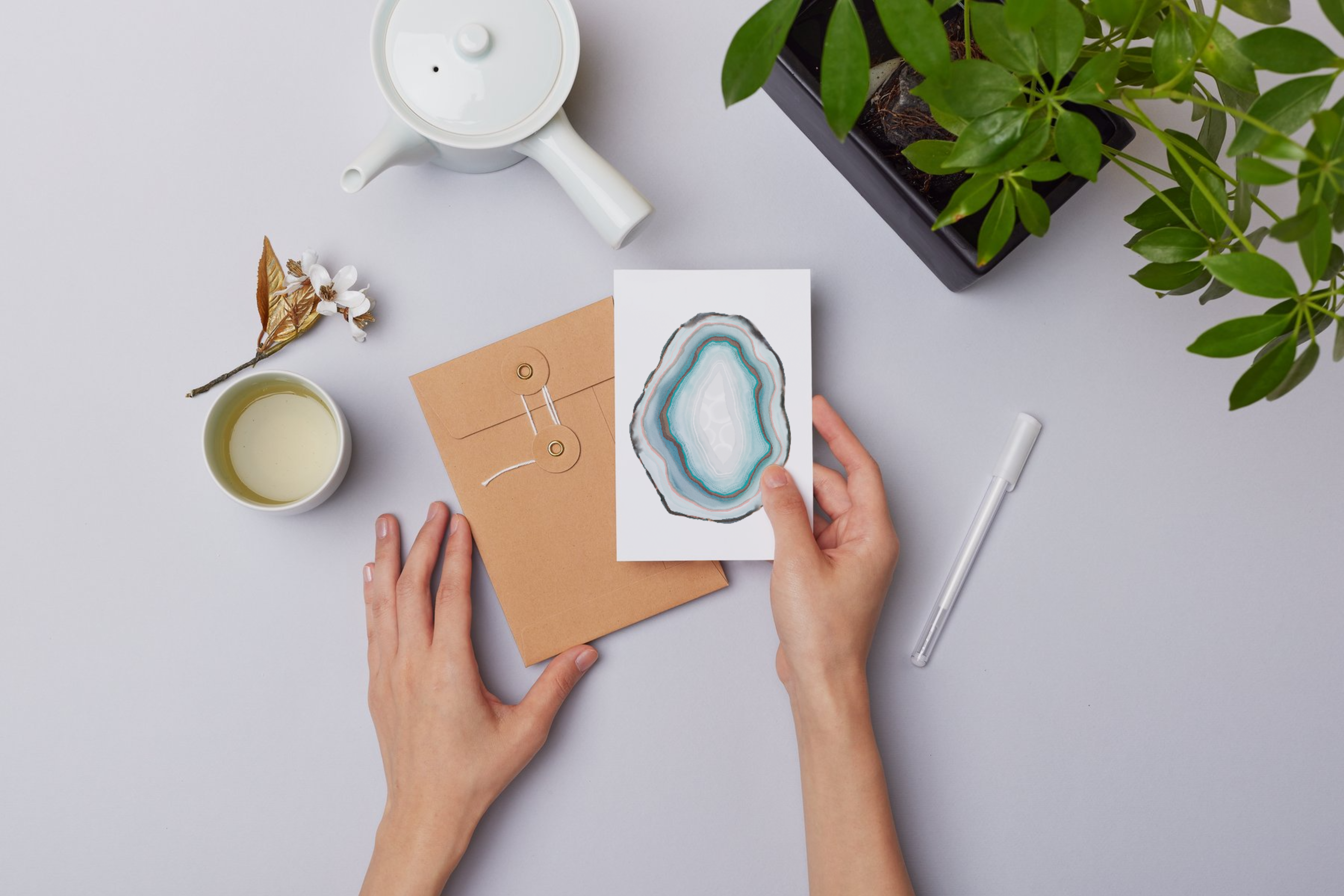 Watercolor Blue Agate