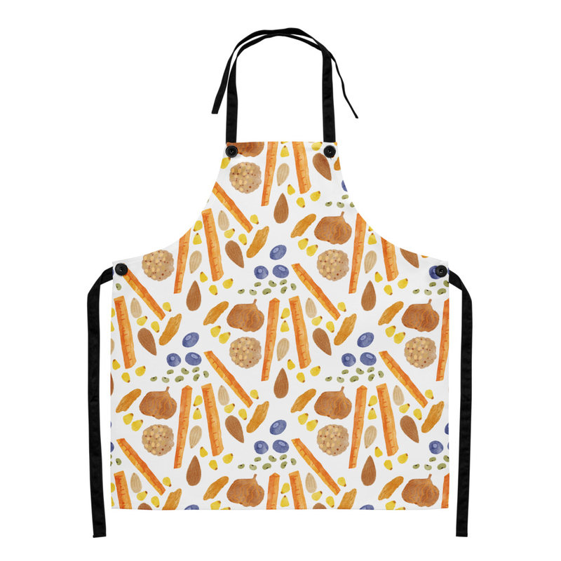 Kitchen Apron Food Pattern Print - White Background