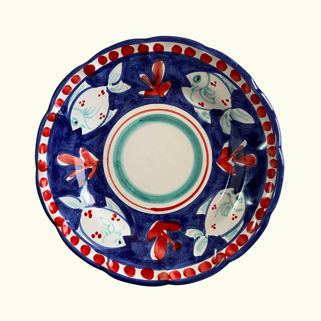 Assiette à dessert - Poisson bleu marine