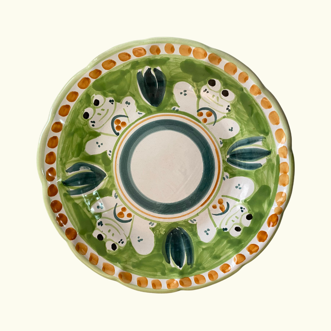 Assiette à dessert - Grenouille verte