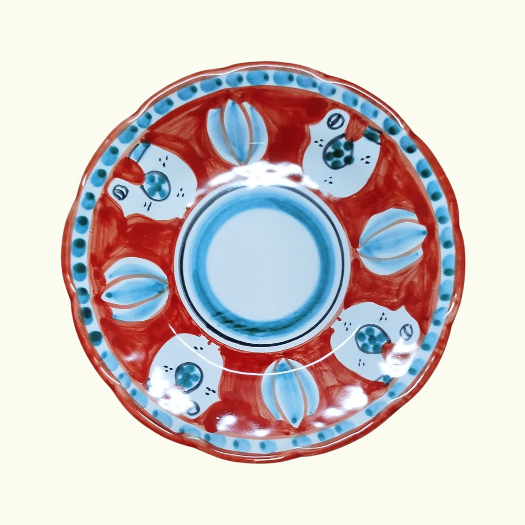 Assiette à dessert - Poule rouge