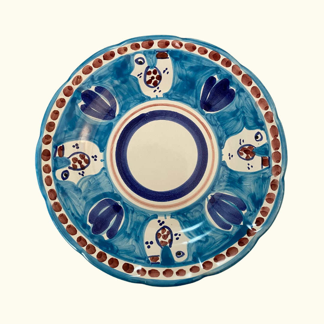 Assiette à dessert - Poule bleue