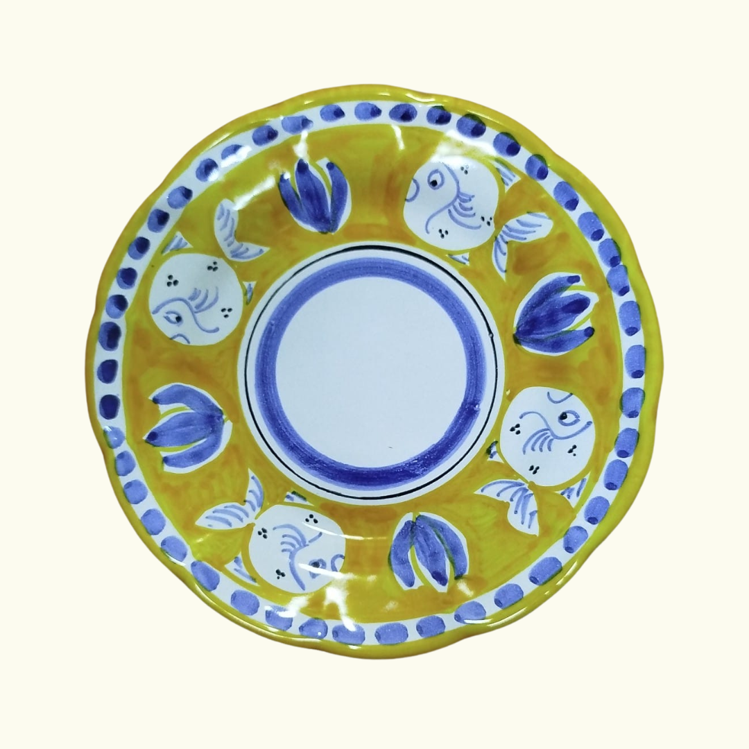 Assiette à dessert - Poisson jaune