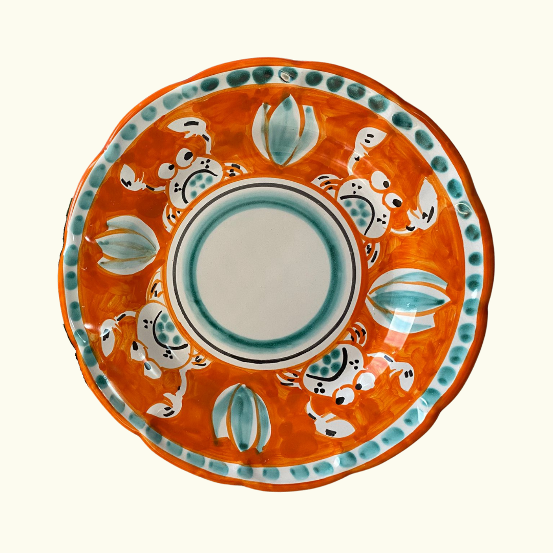 Assiette à dessert - Crabe orange