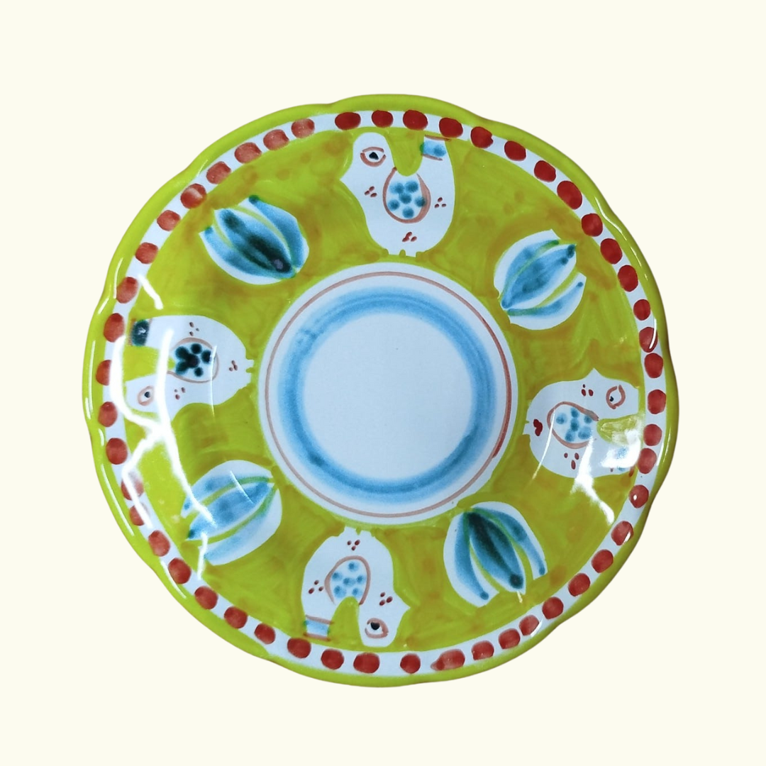 Assiette à dessert - Poule jaune