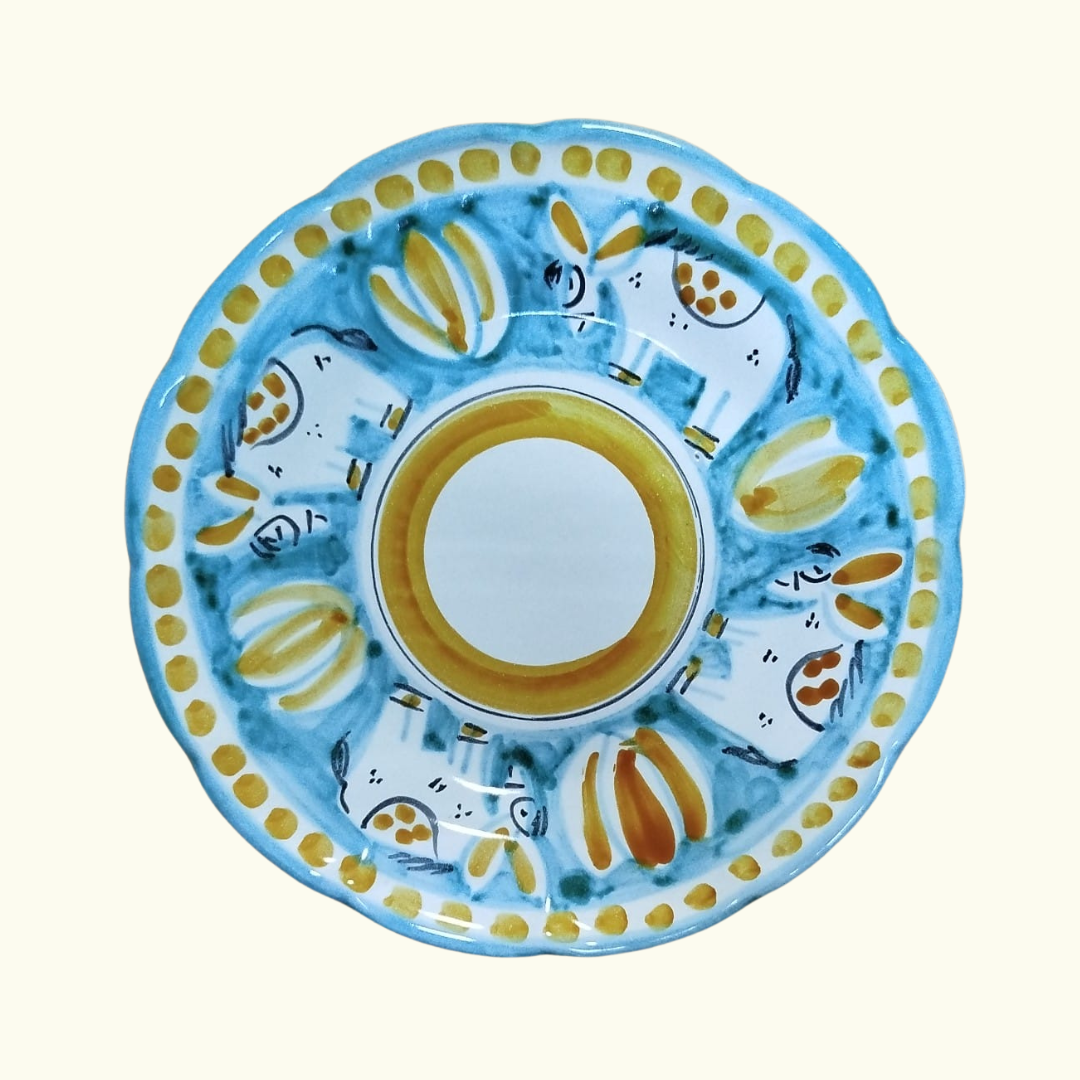 Assiette à dessert - Âne bleu ciel