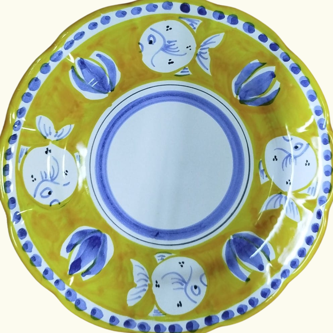 Assiette plate - Poisson jaune