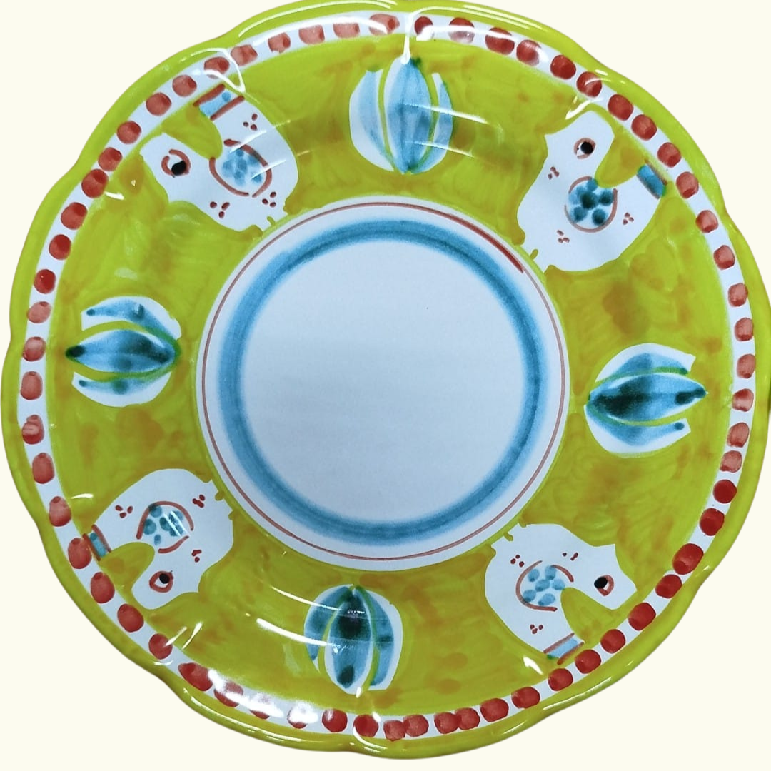 Assiette plate - Poule jaune