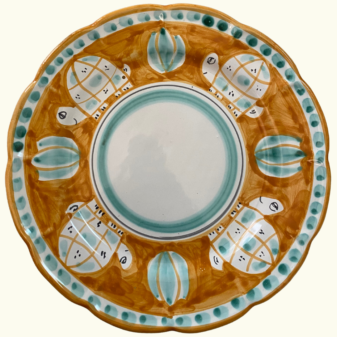 Assiette plate - Tortue moutarde