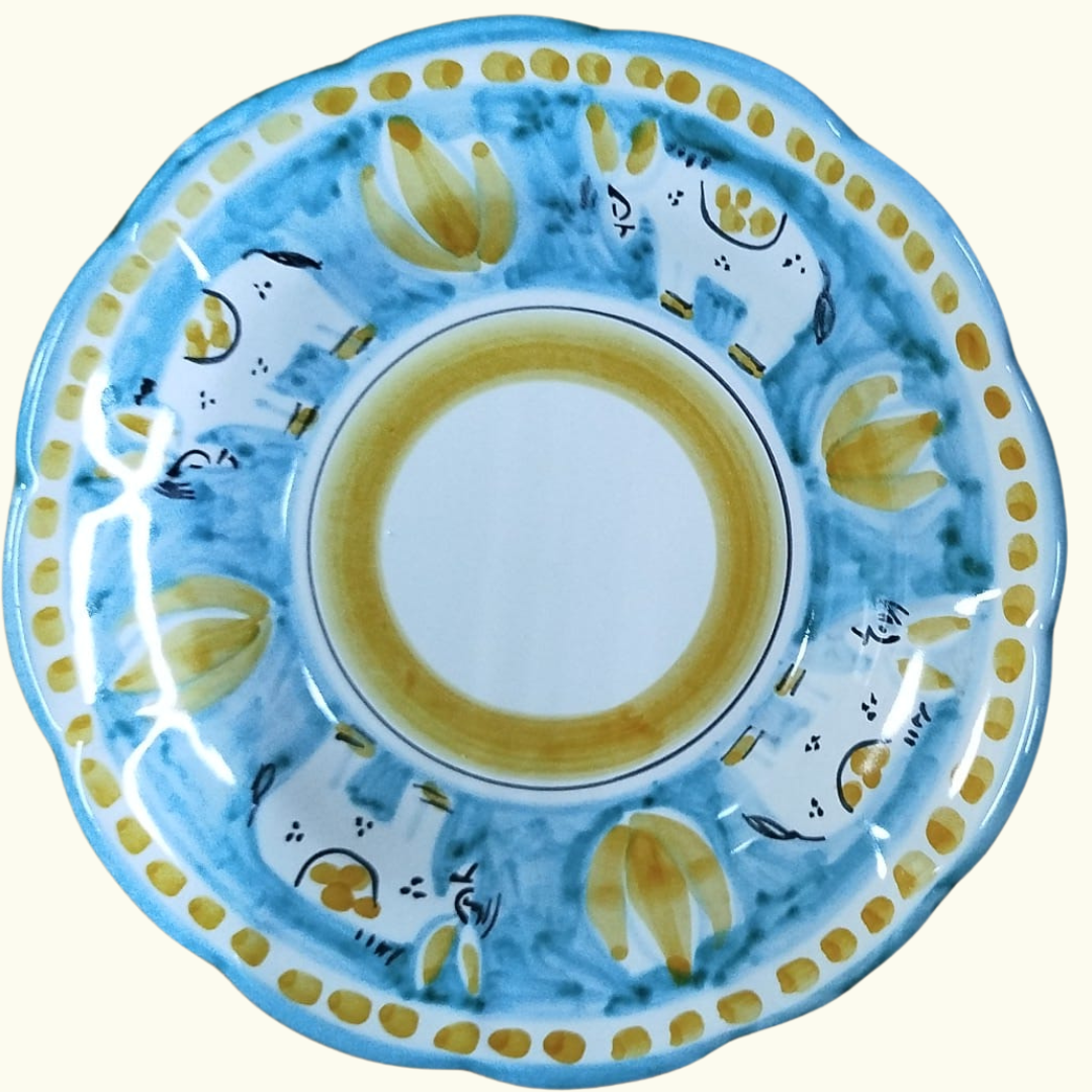 Assiette creuse - Âne bleu ciel