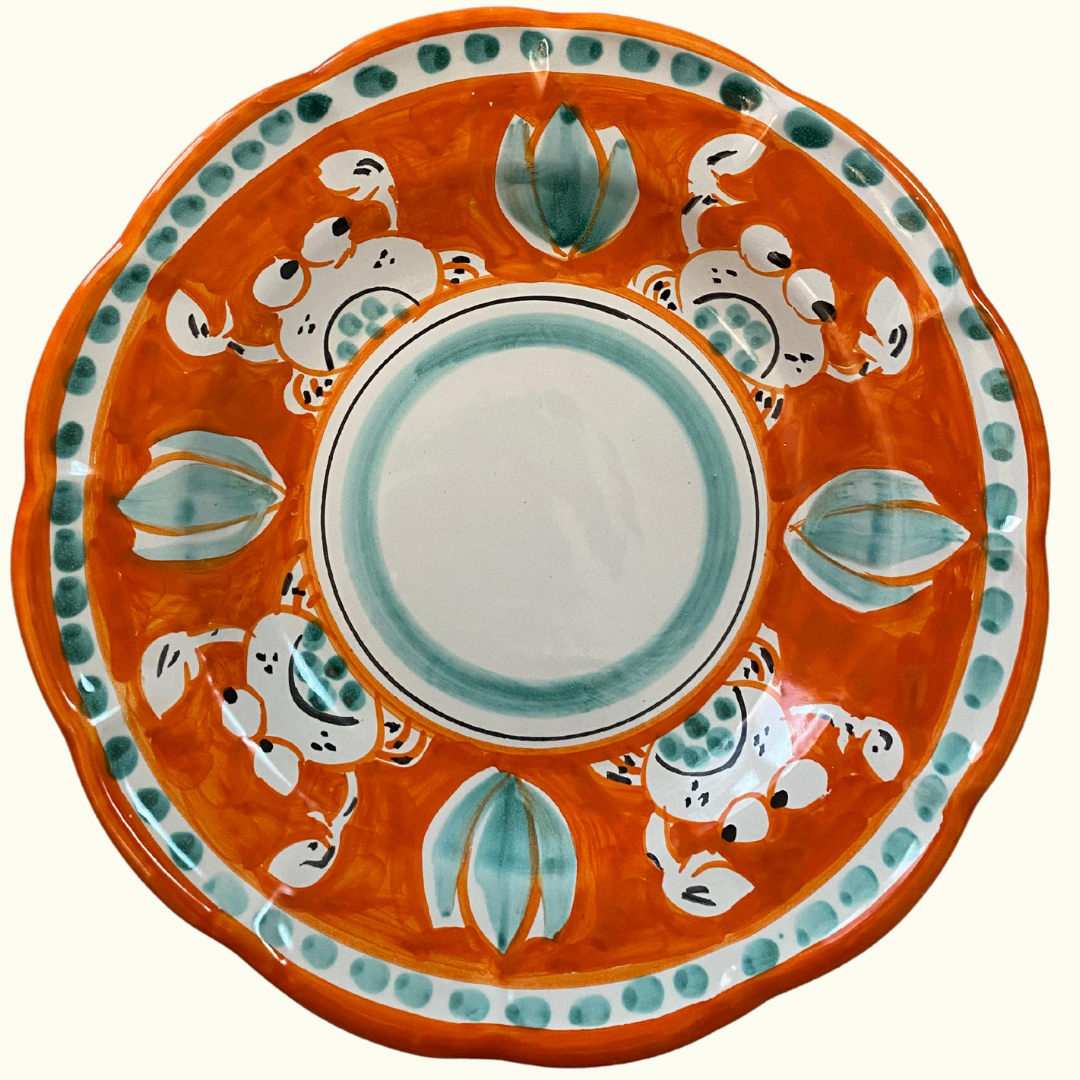 Assiette creuse - Crabe orange