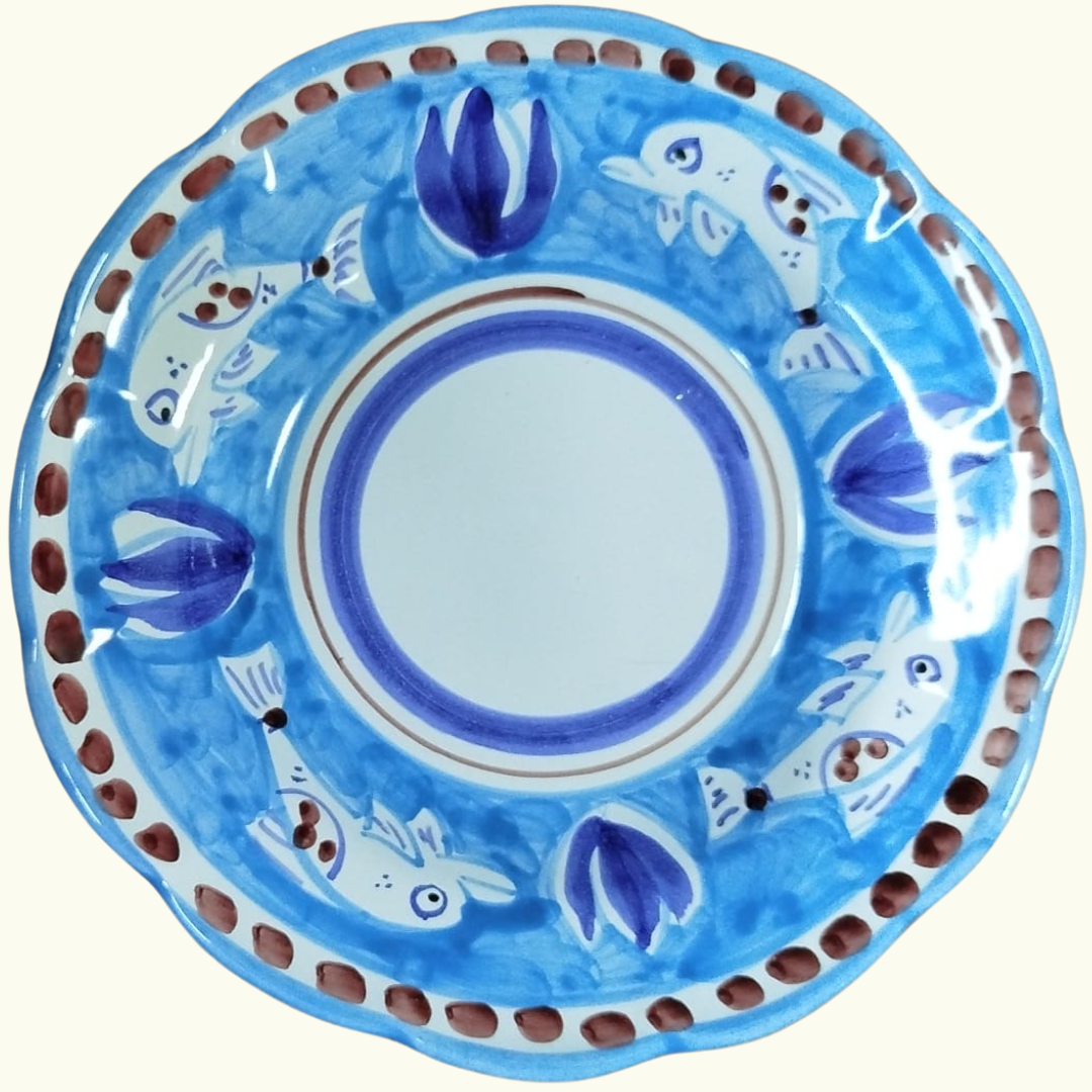 Assiette creuse - Dauphin bleu