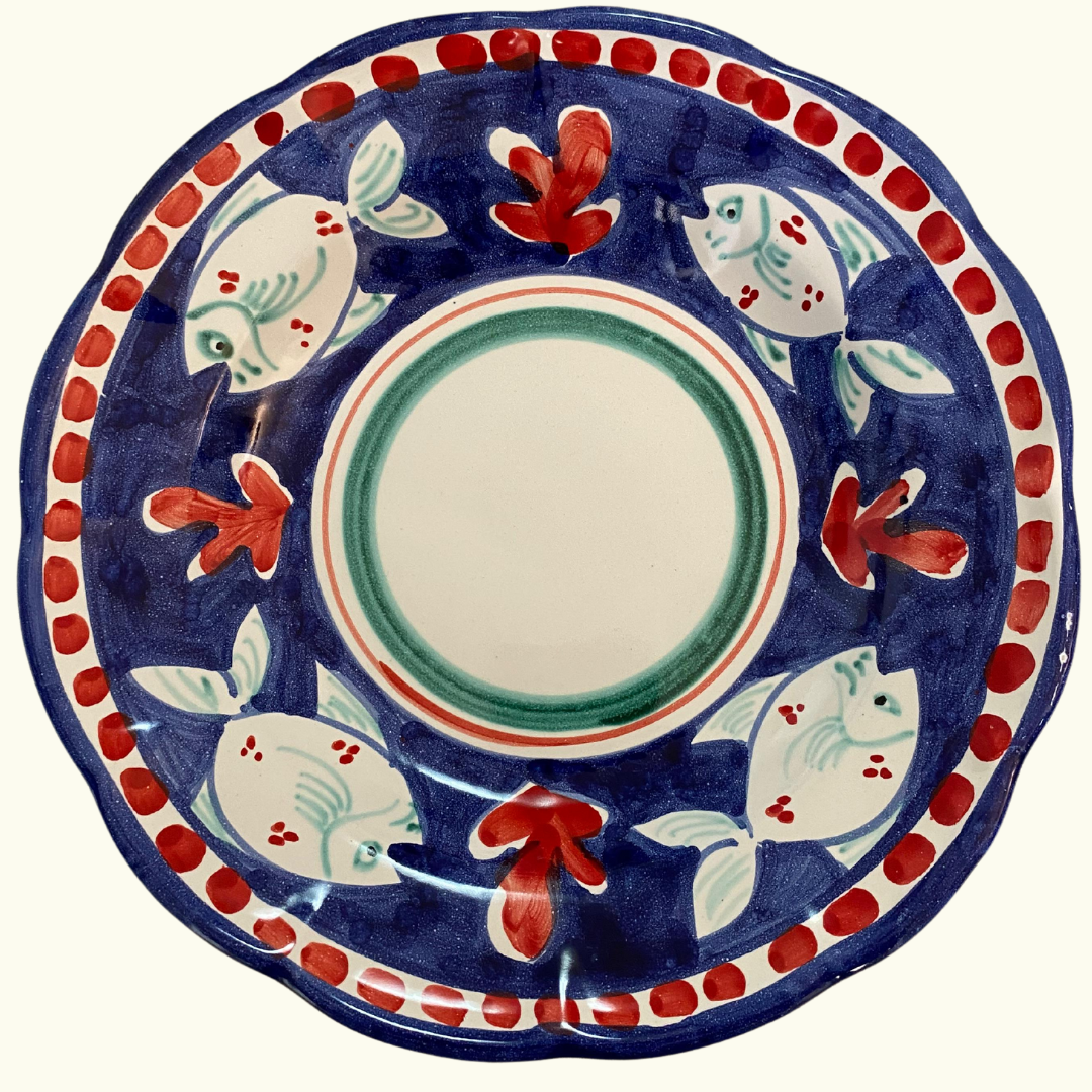 Assiette creuse - Poisson bleu marine