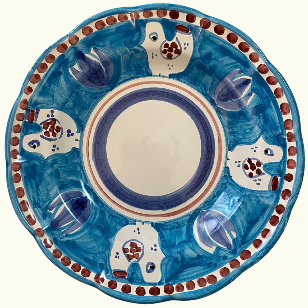 Assiette creuse - Poule bleue