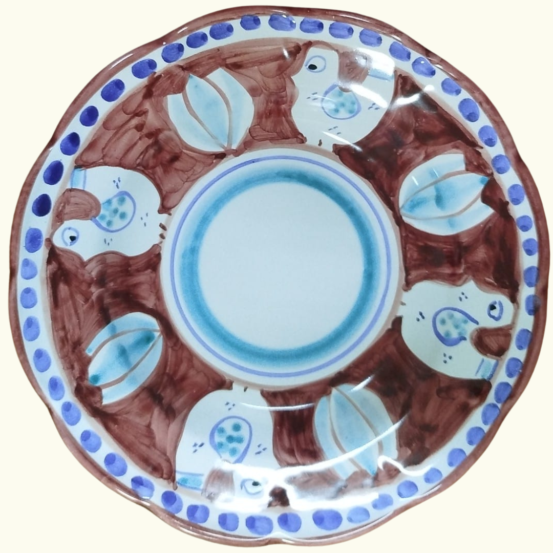 Assiette creuse - Poule bordeaux