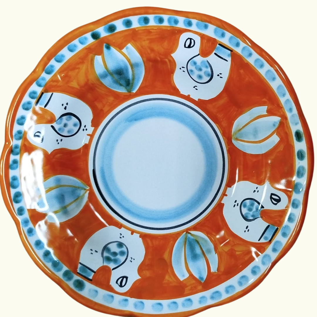 Assiette creuse - Poule orange