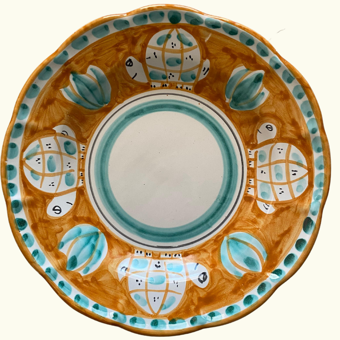 Assiette creuse - Tortue moutarde