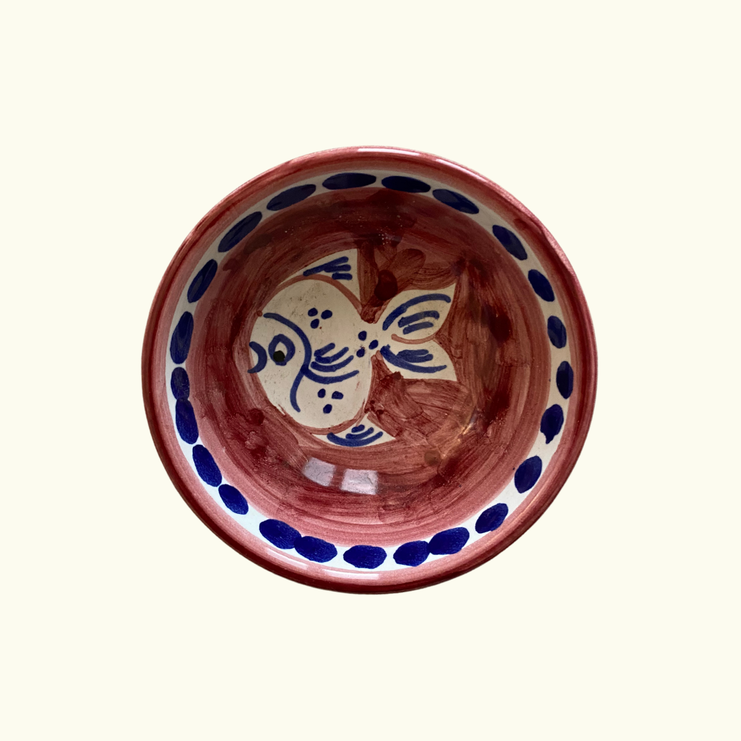 Bol ø9 cm - Poisson bordeaux