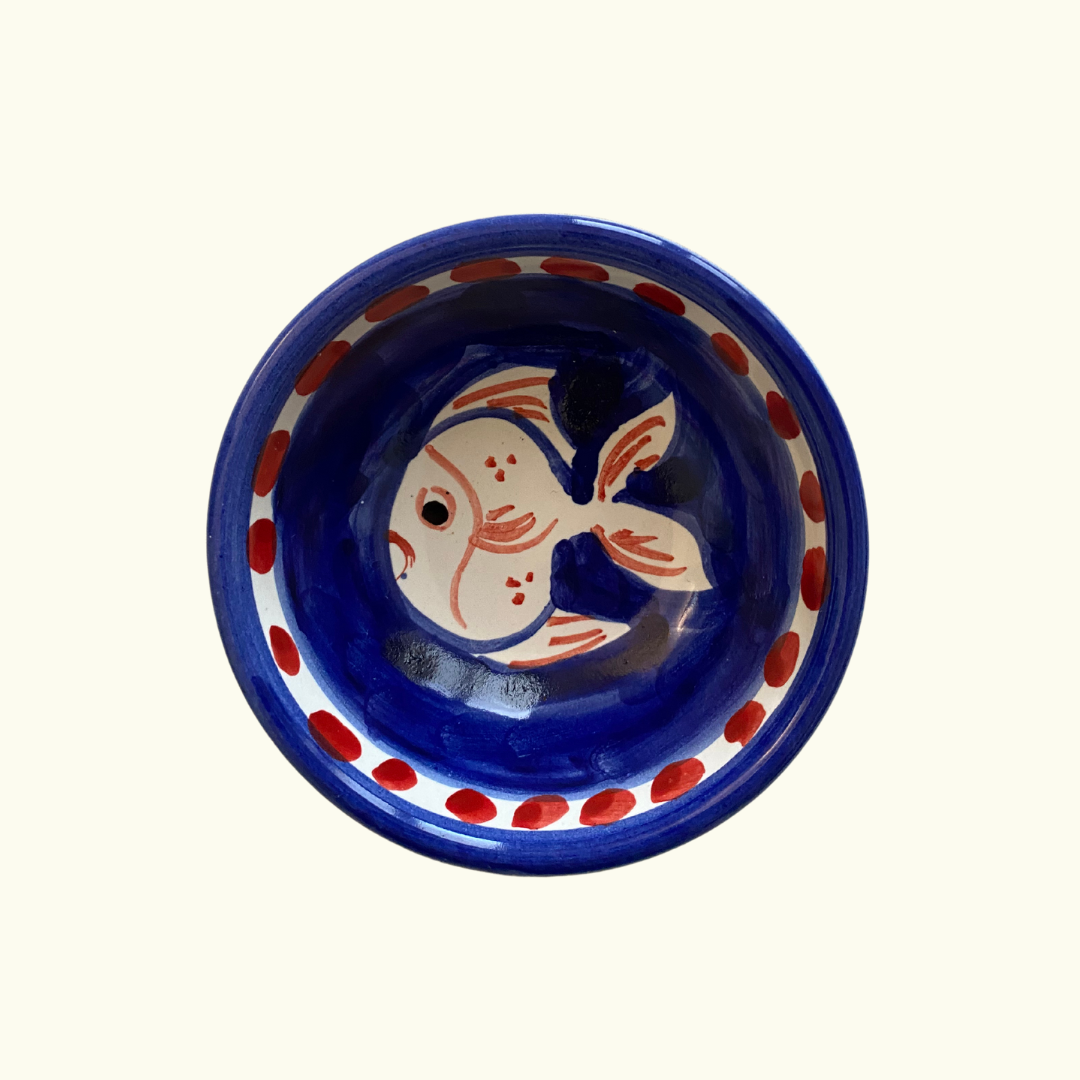 Bol ø9 cm - Poisson bleu marine