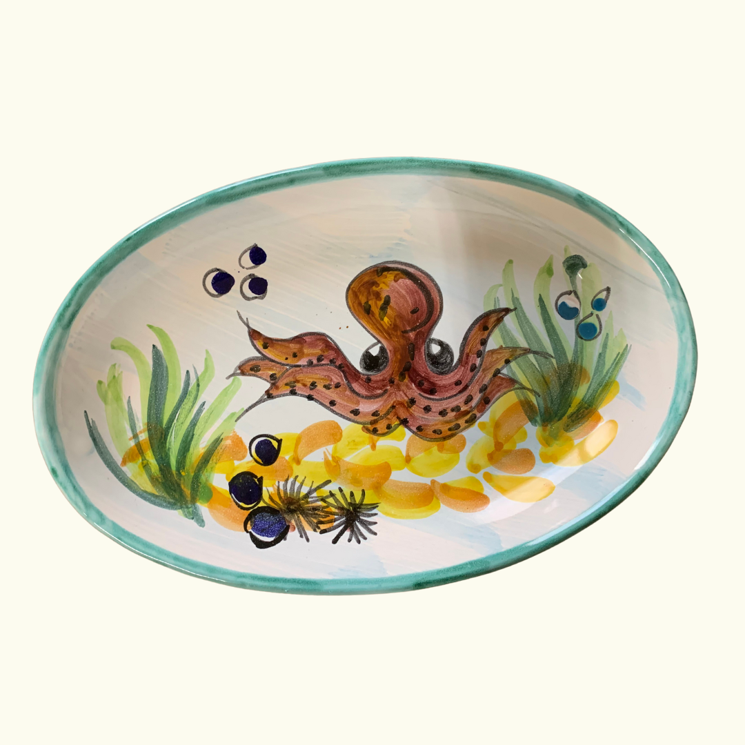 Plat ovale - pieuvre et oursins