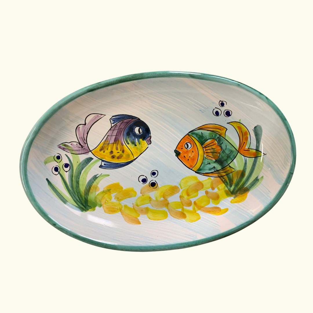 Plat ovale - poissons colorés