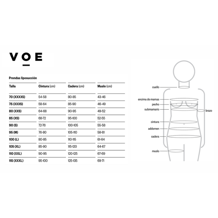 Faja con prolongación abdominal encima de la rodilla (nude y negro)