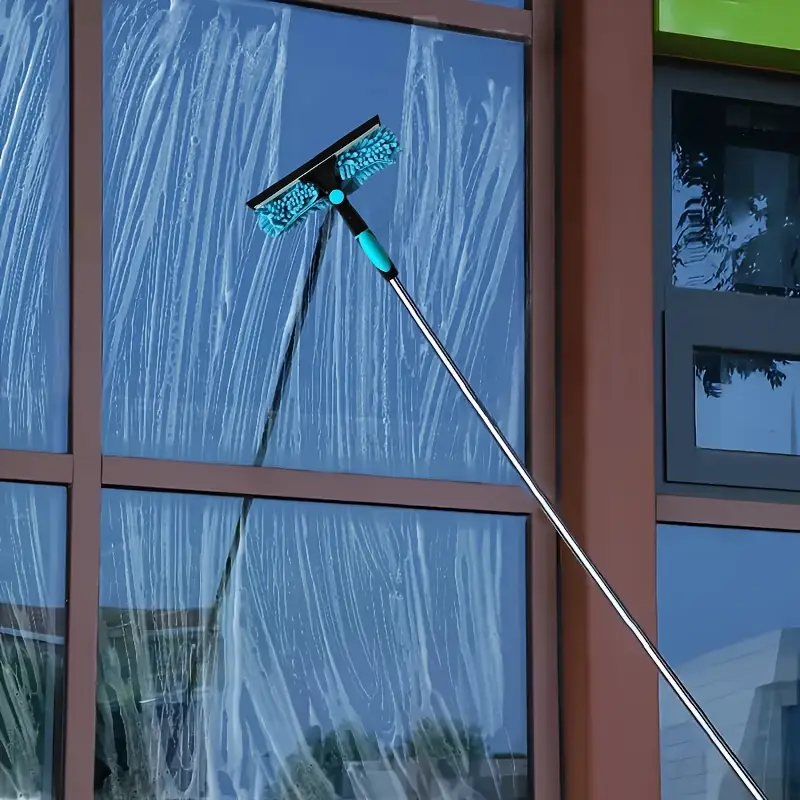  Limpiador de Ventanas Extensible 3.17 m | Doble Función (Seco/Húmedo) y Microfibra Sin Rayas 