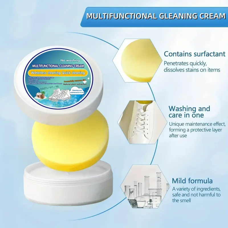 Crema de Limpieza Rápida Multiusos con Esponja