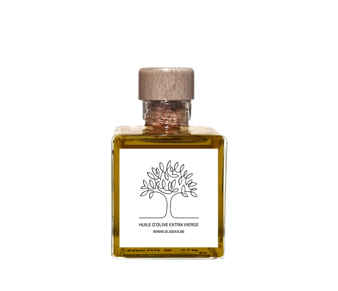 Bouteille de table transparente 10 cl + huile + bouchon verseur