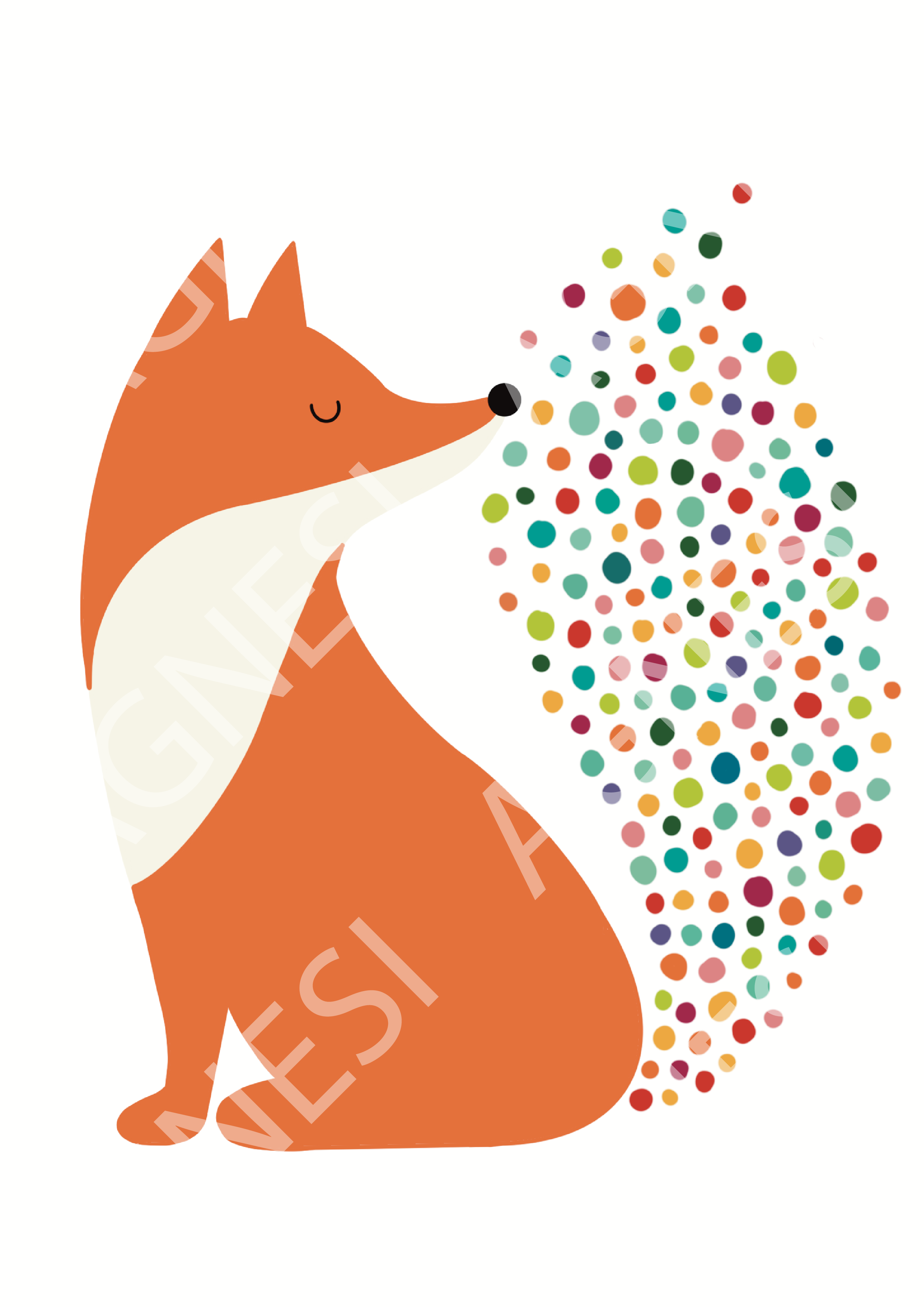 Le renard et sa queue colorée