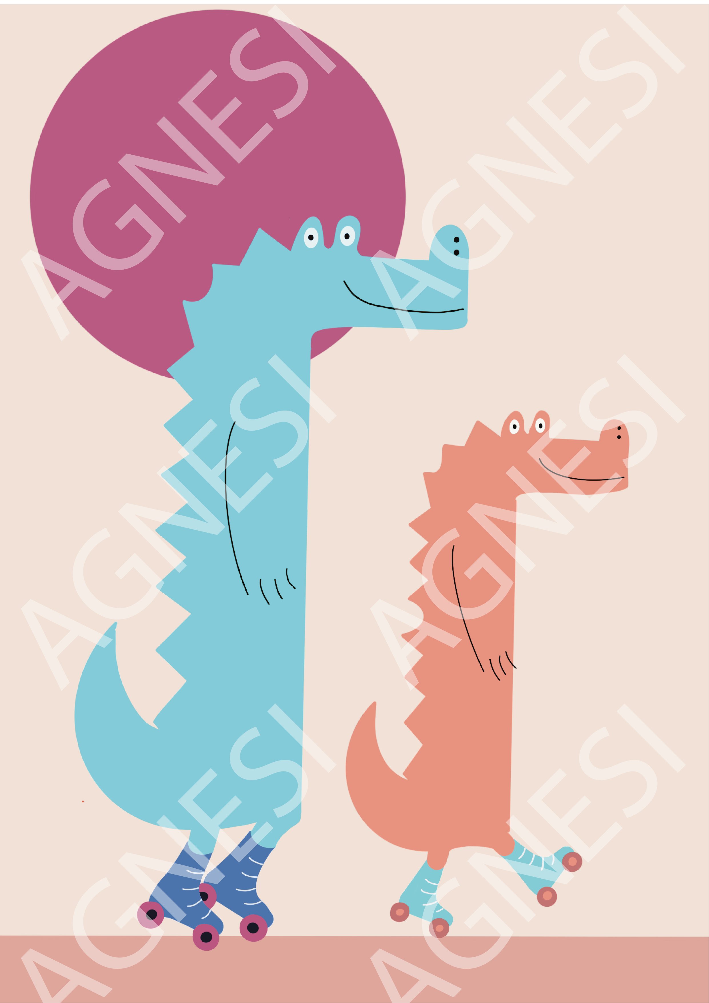 Les copains crocodiles à rollers