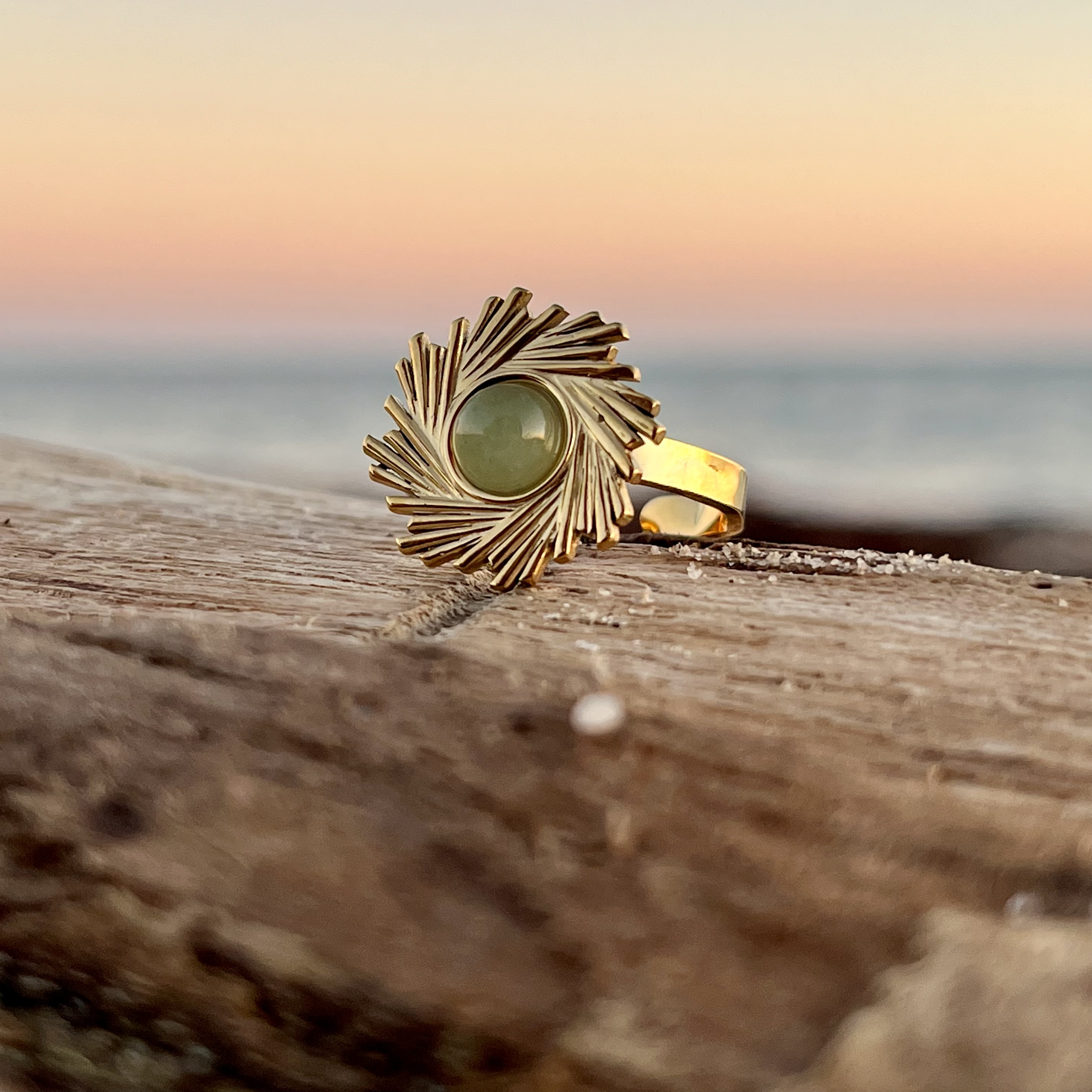 Bague Brume pierre verte