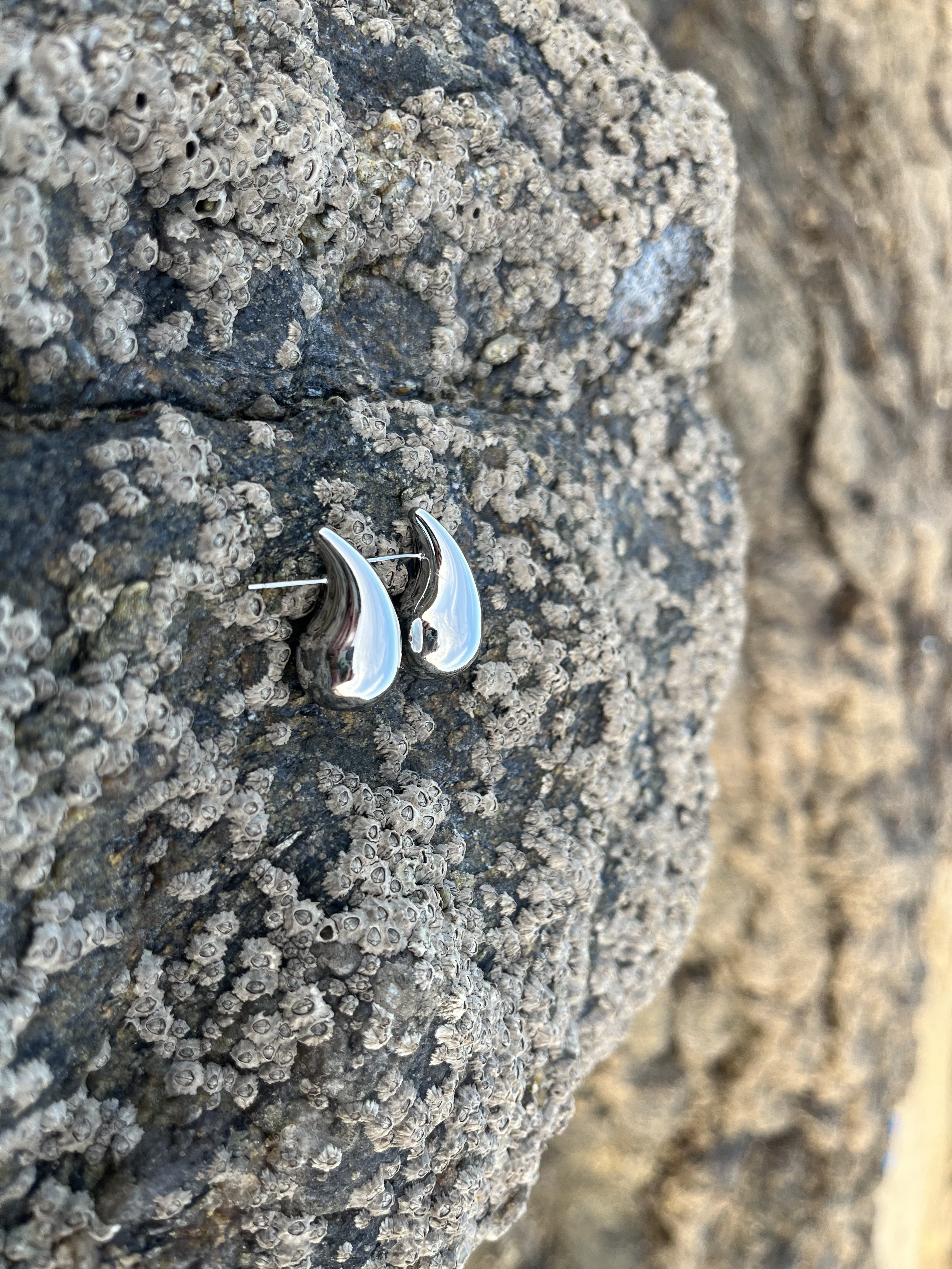 Boucles d'oreilles Dune argentées