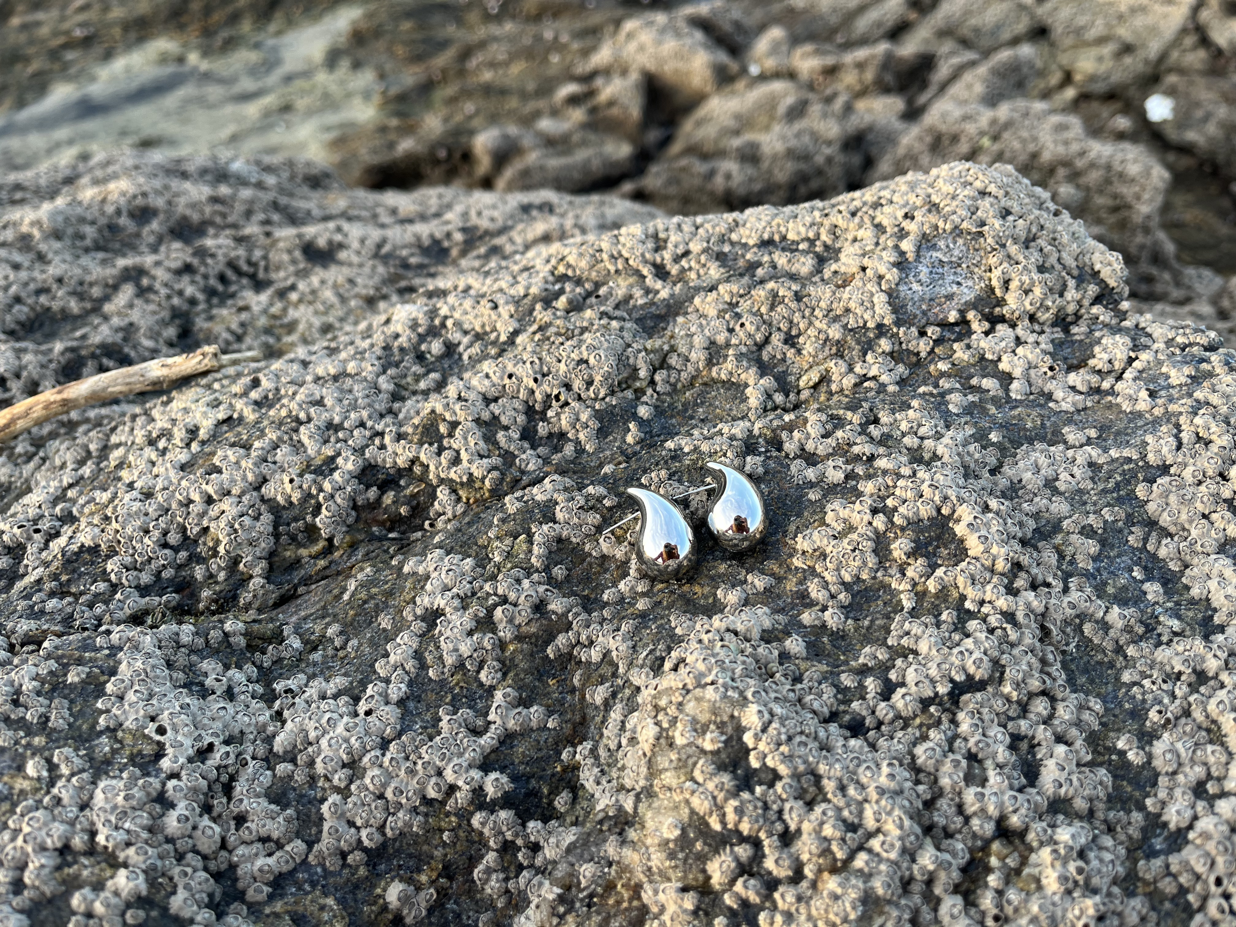 Boucles d'oreilles Dune argentées