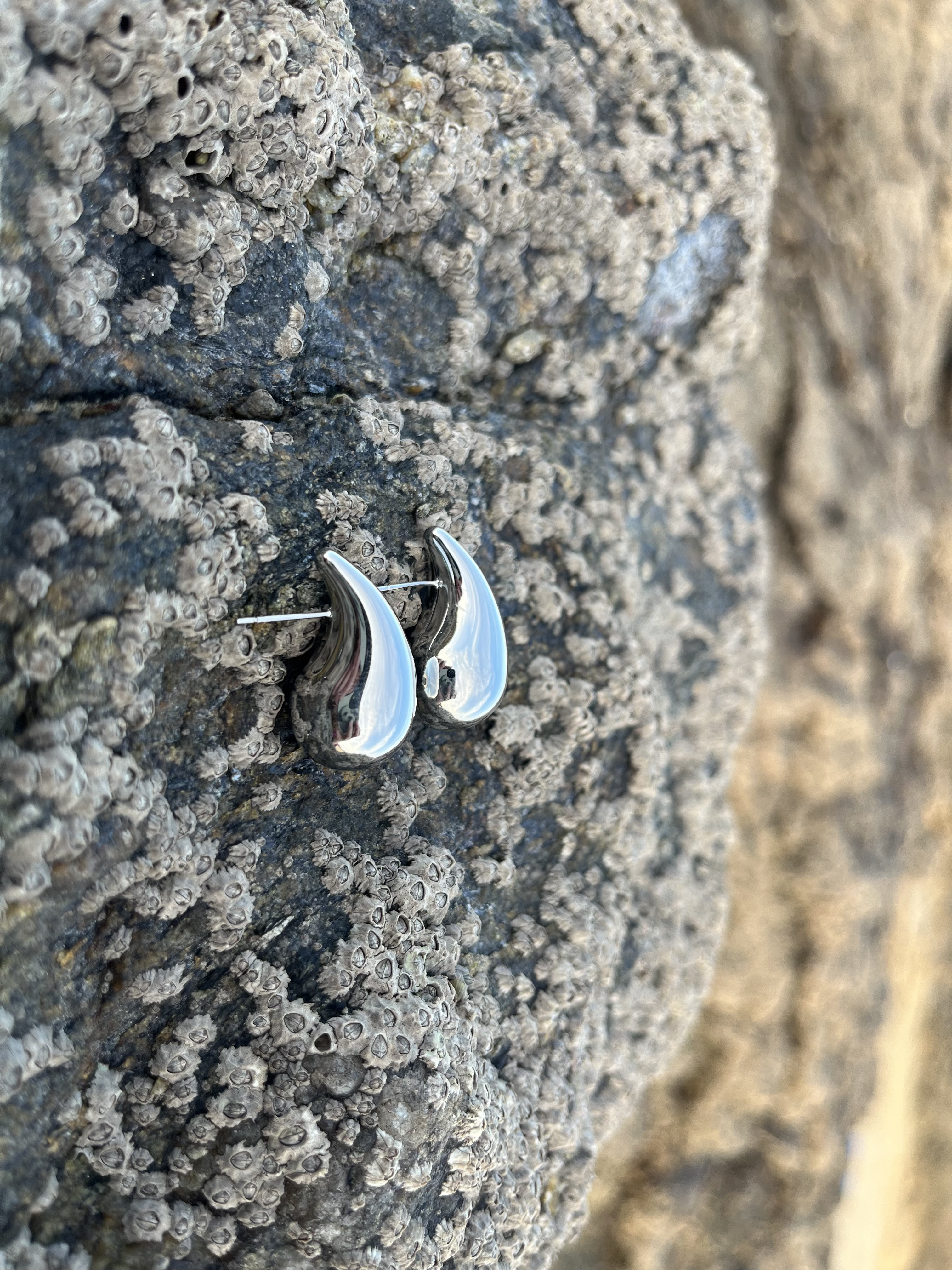 Boucles d'oreilles Dune argentées