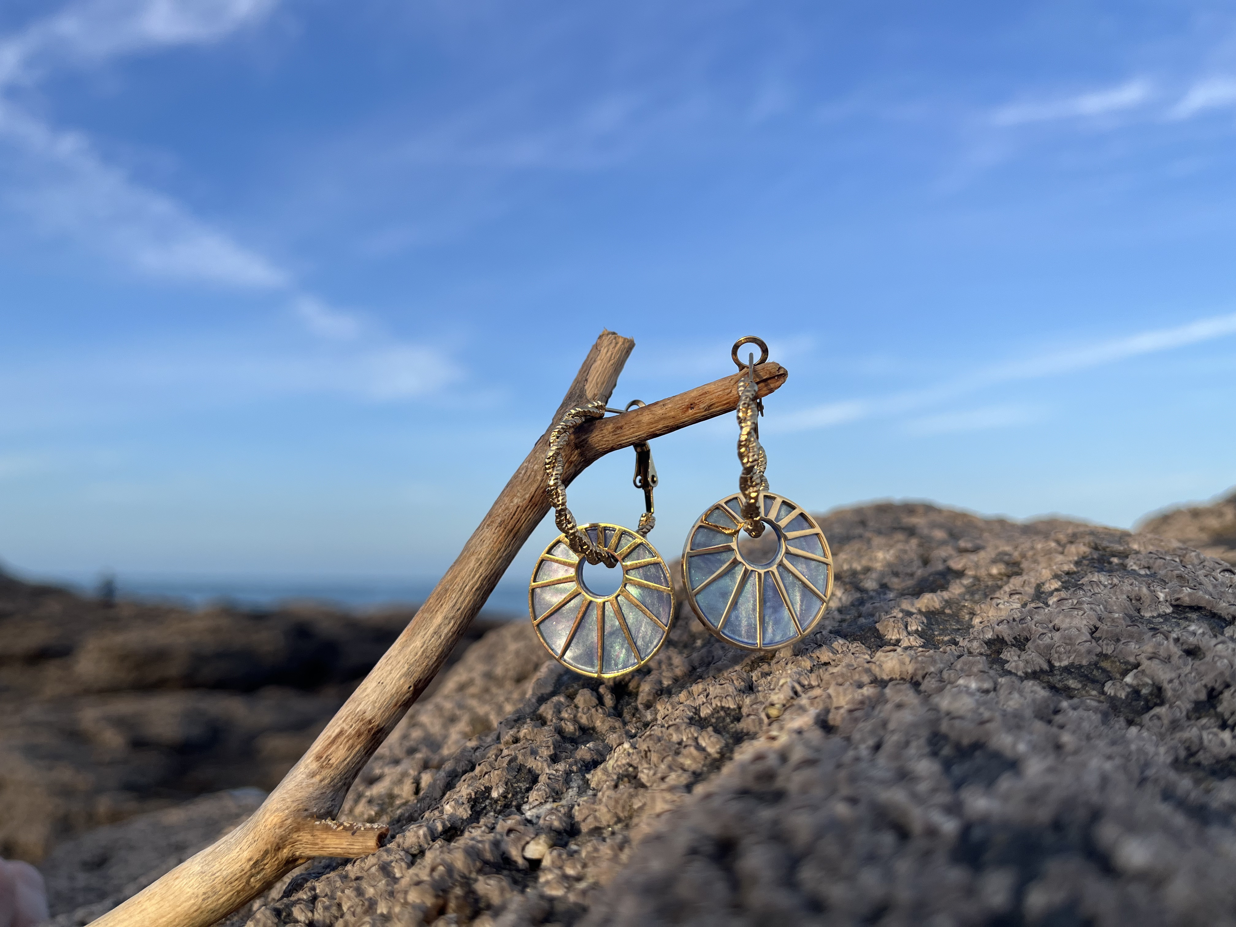 Boucles d'oreilles Azur bleues