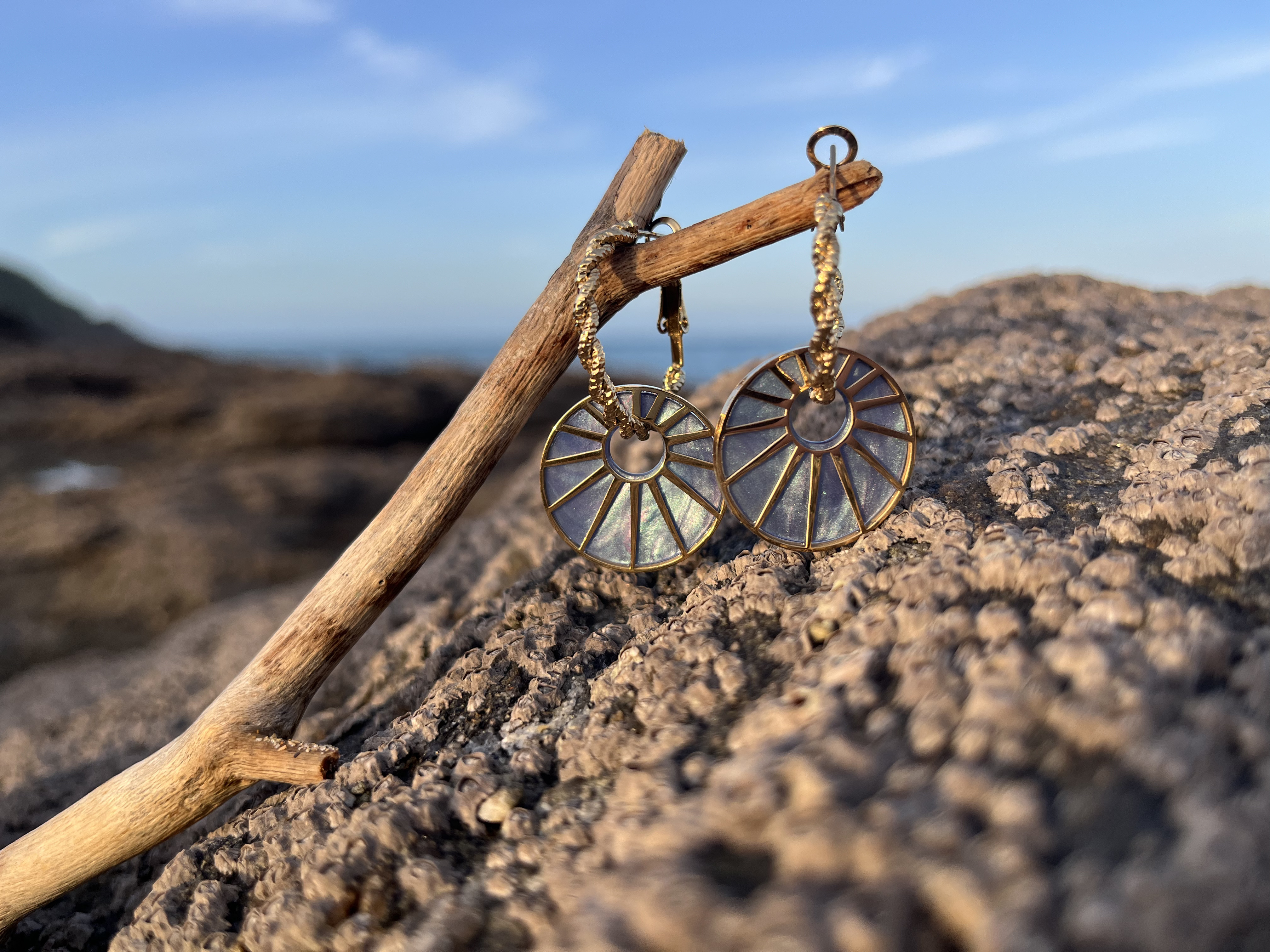 Boucles d'oreilles Azur bleues