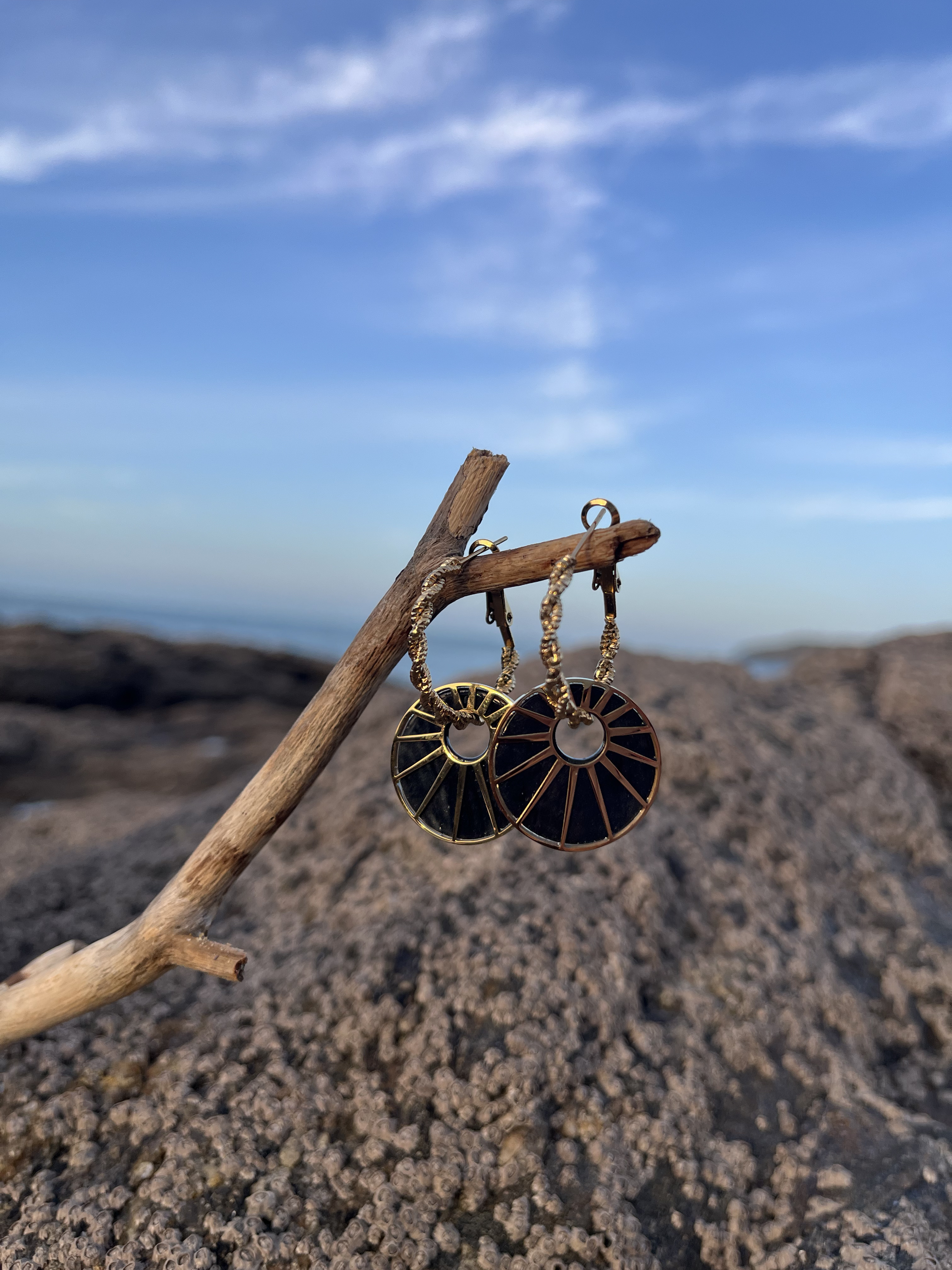 Boucles D'oreilles Azur noires