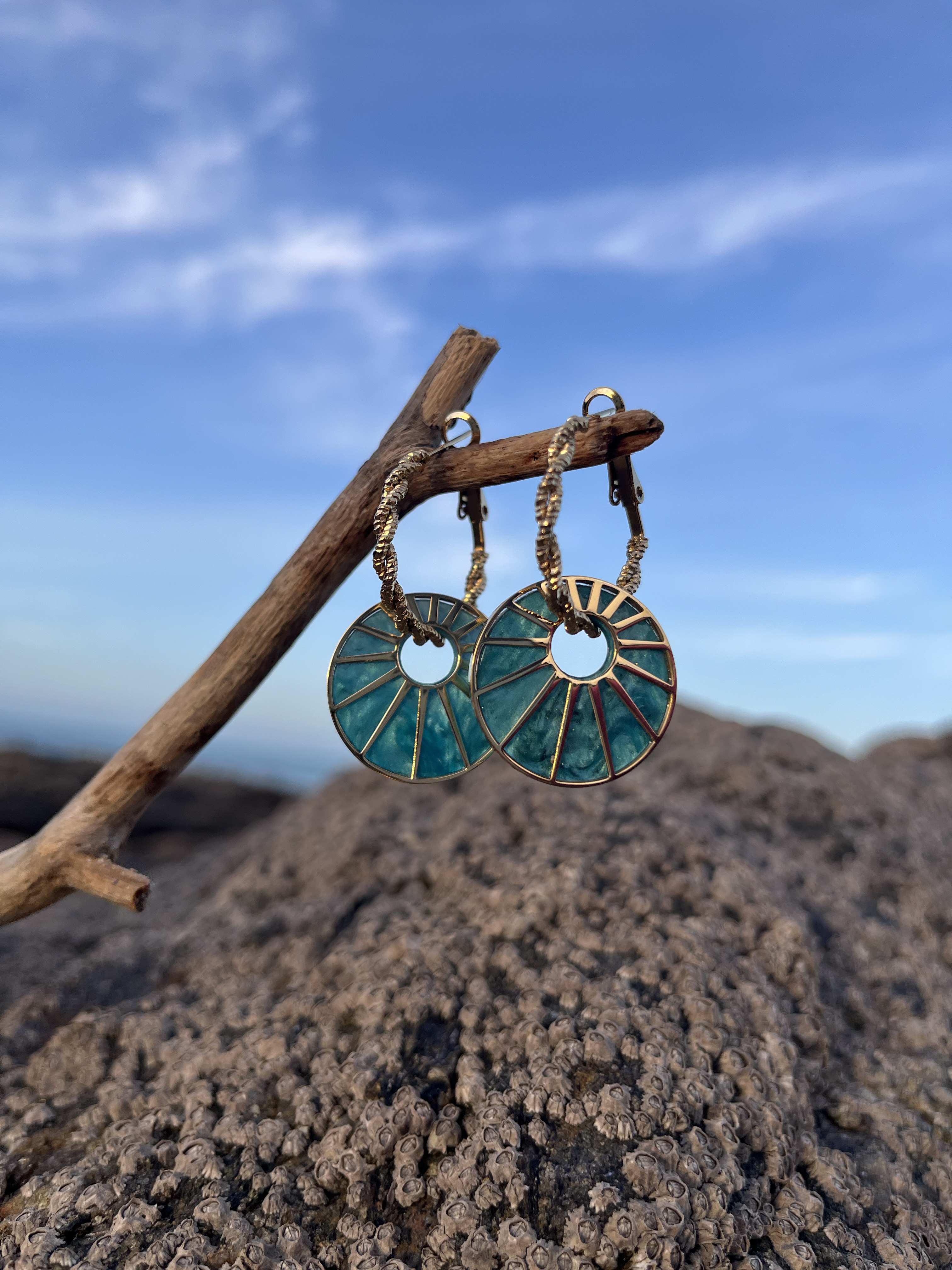 Boucles d'oreilles Azur turquoises