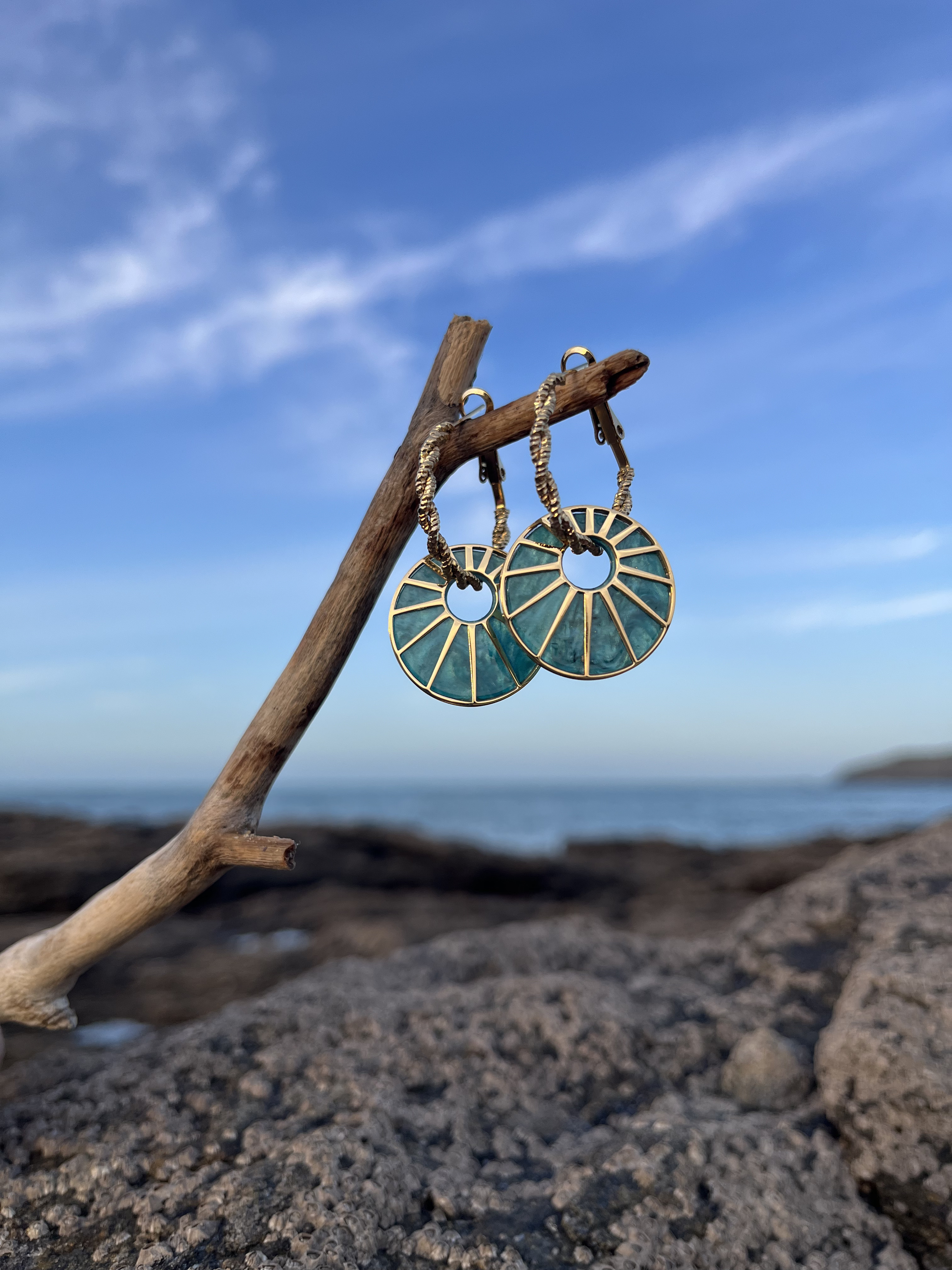 Boucles d'oreilles Azur turquoises
