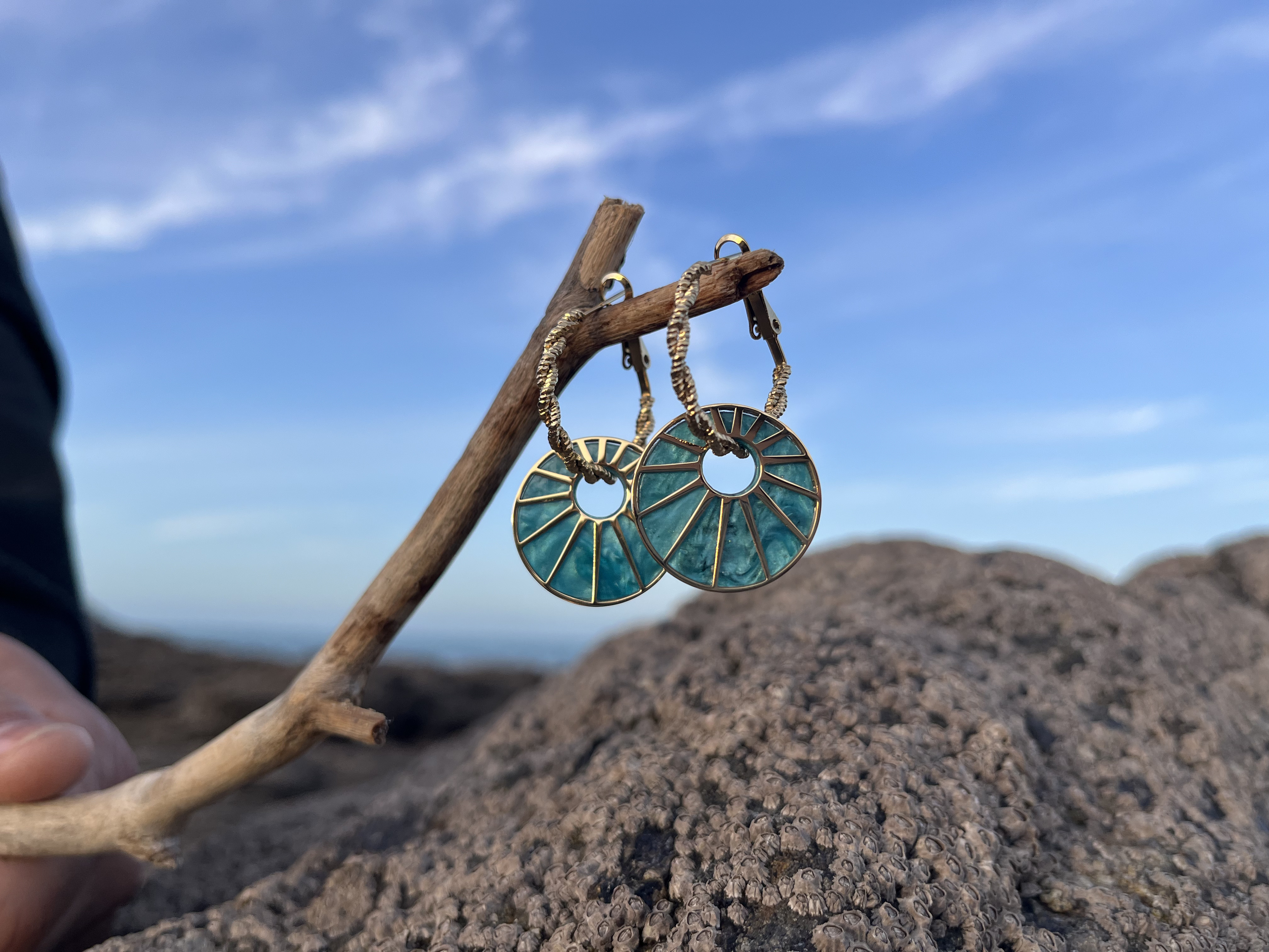 Boucles d'oreilles Azur turquoises