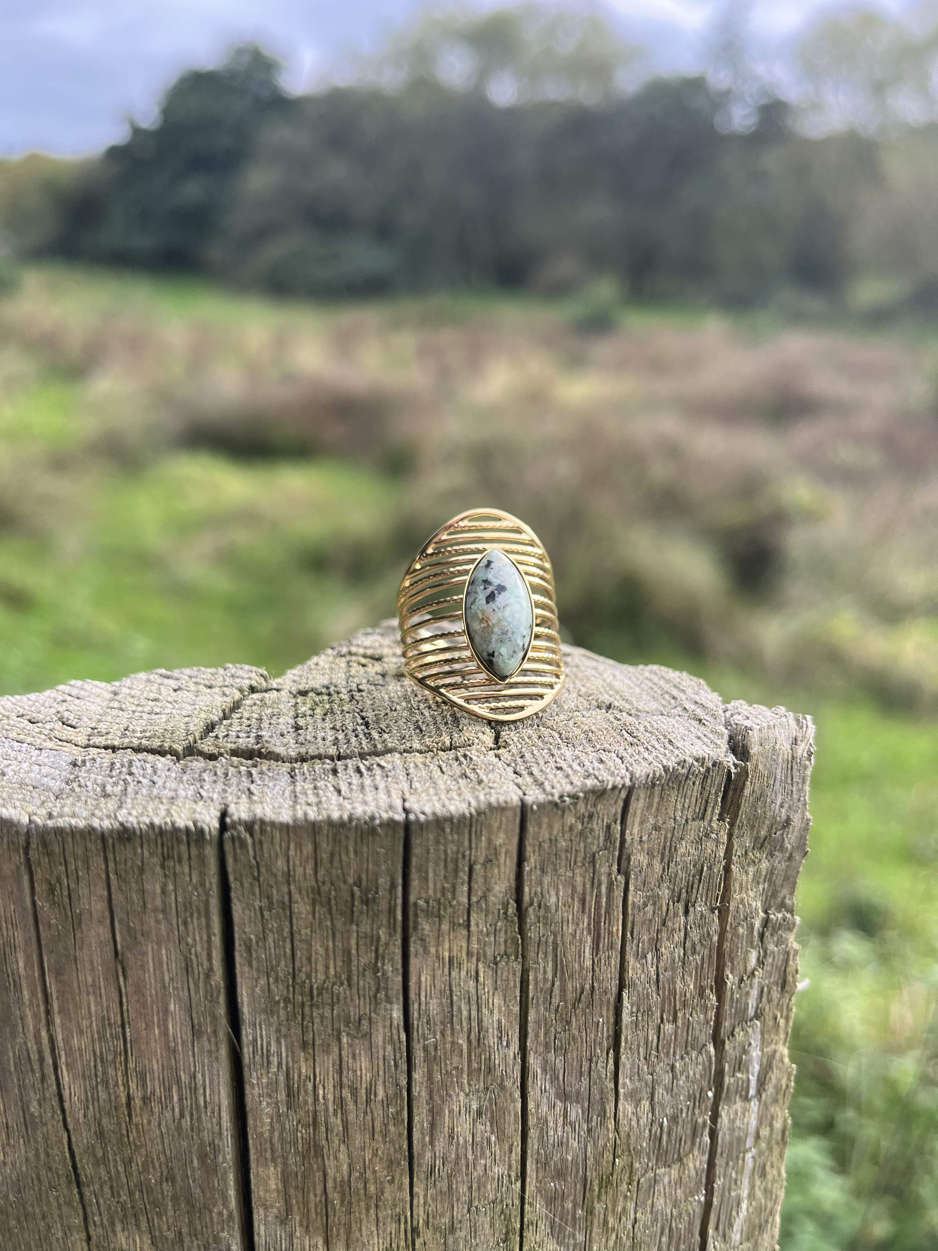 Bague Désert pierre verte