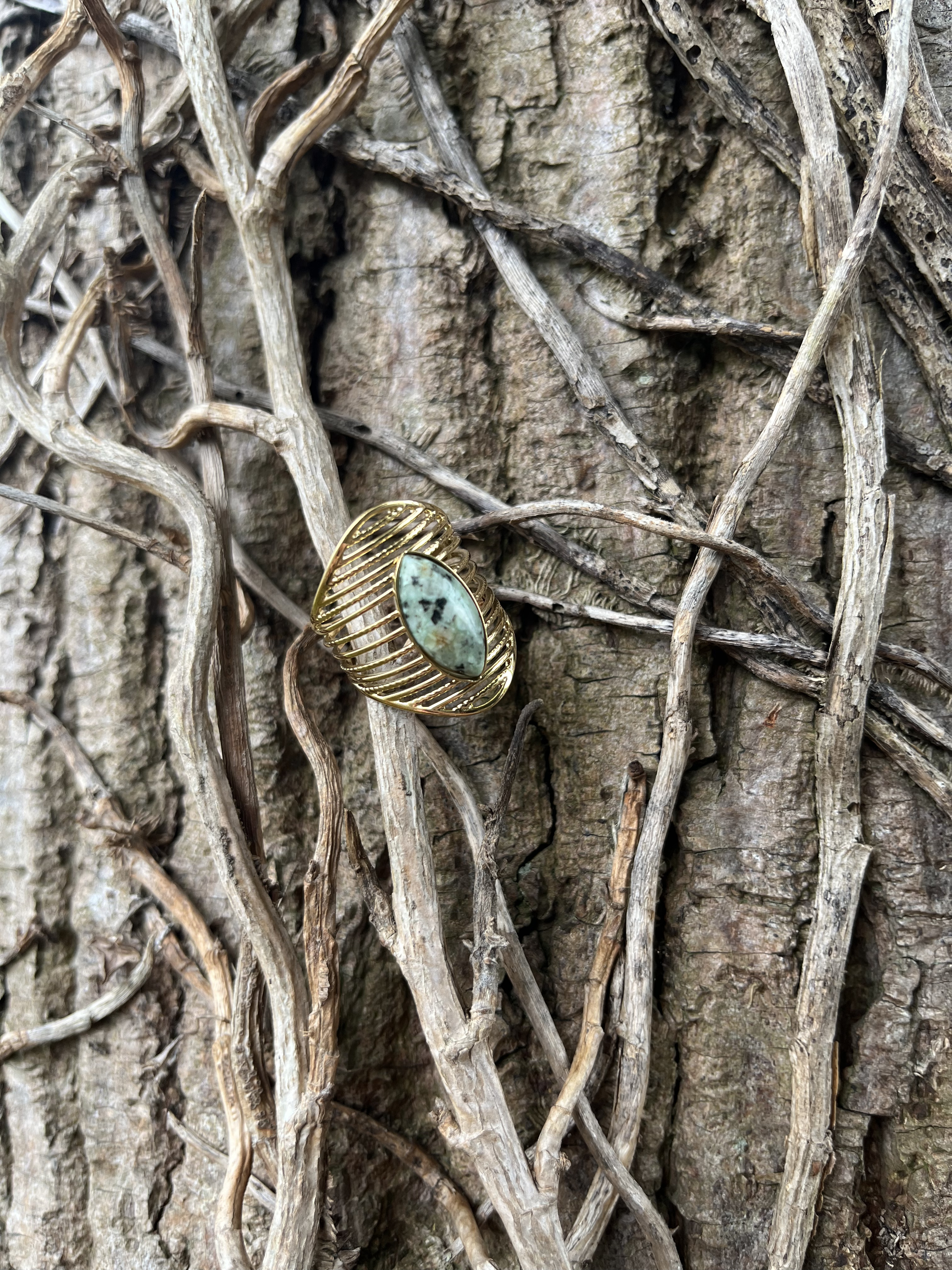 Bague Désert pierre verte