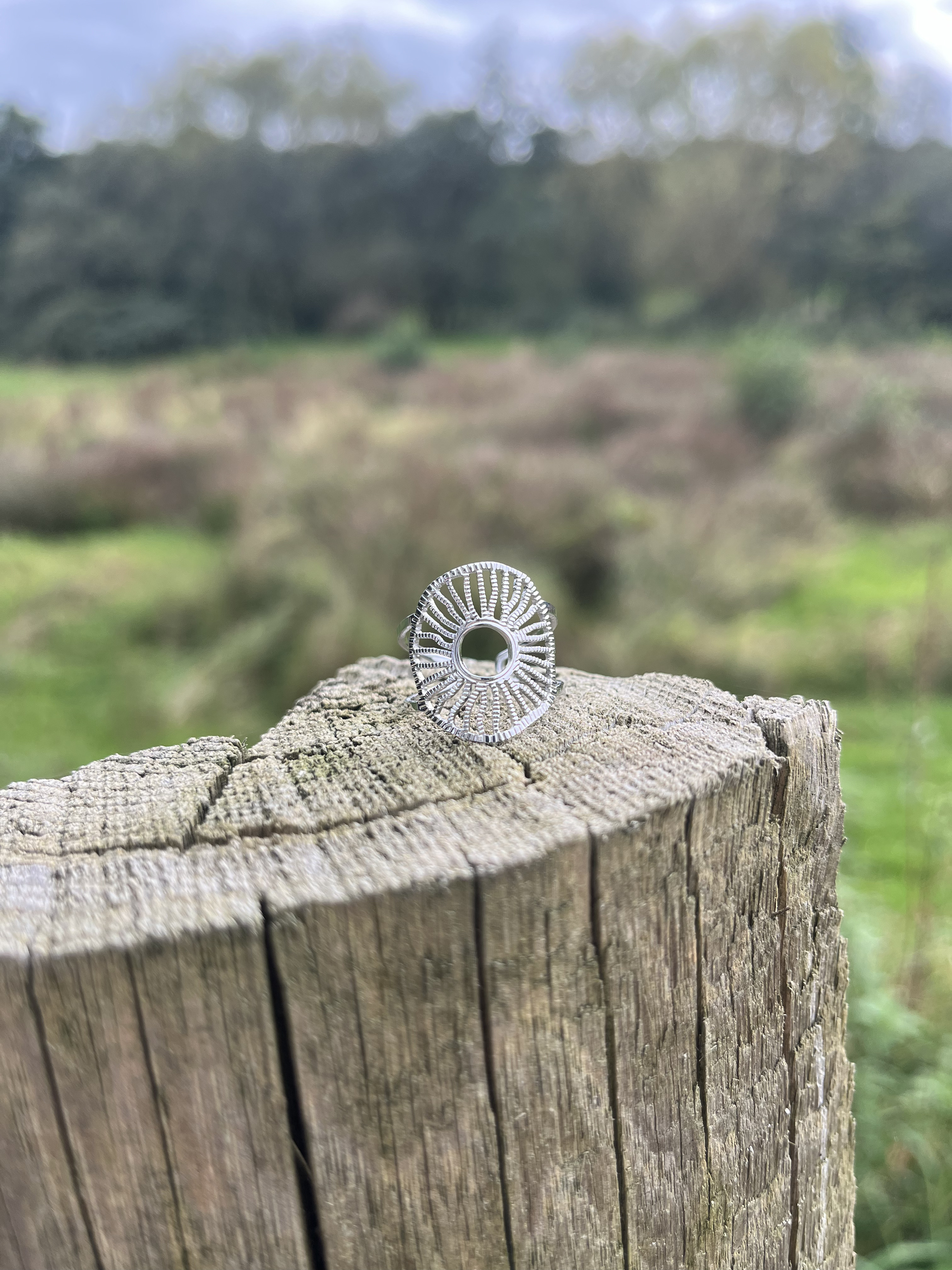 Bague Safran argentée