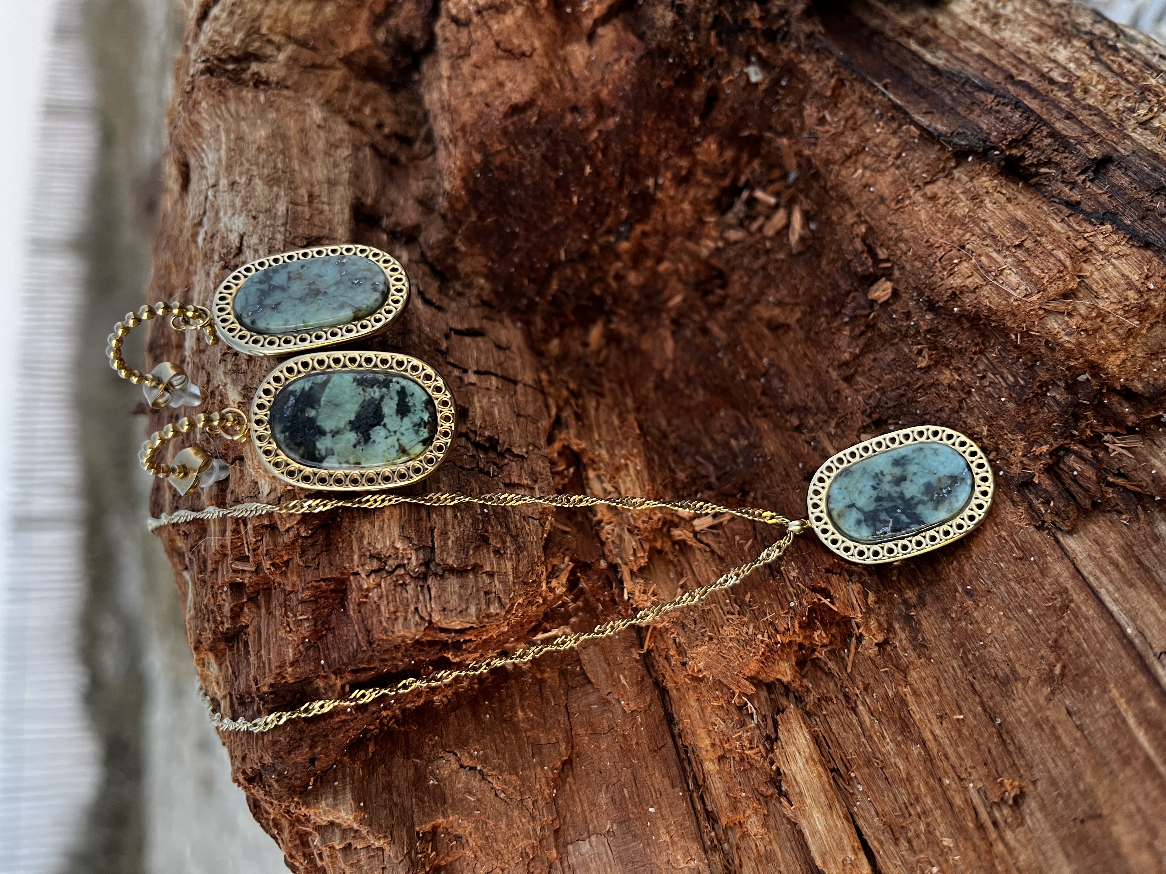 Collier Aqua turquoise verte